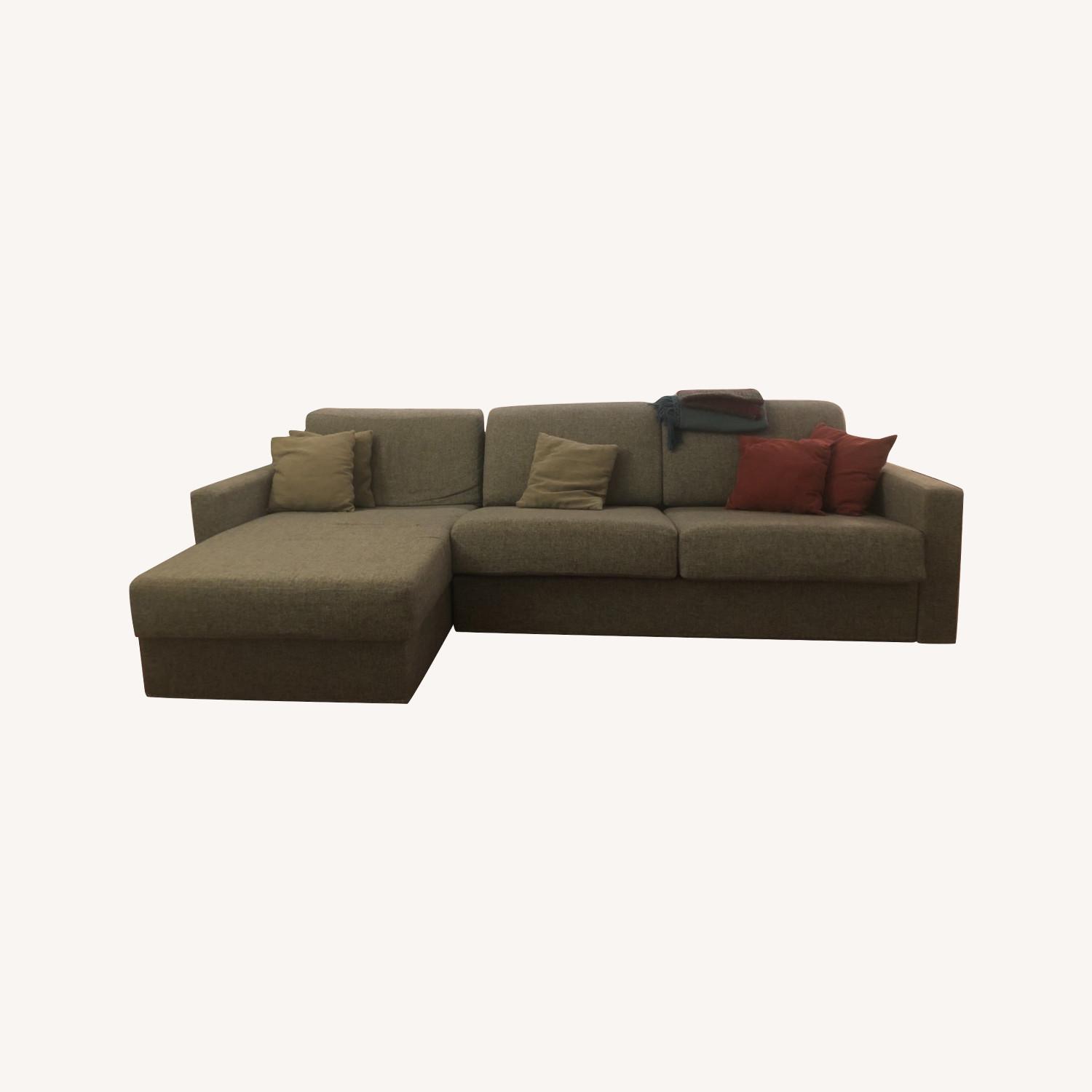 Italian Manufacturer Gray Sofa with Bed - image-0