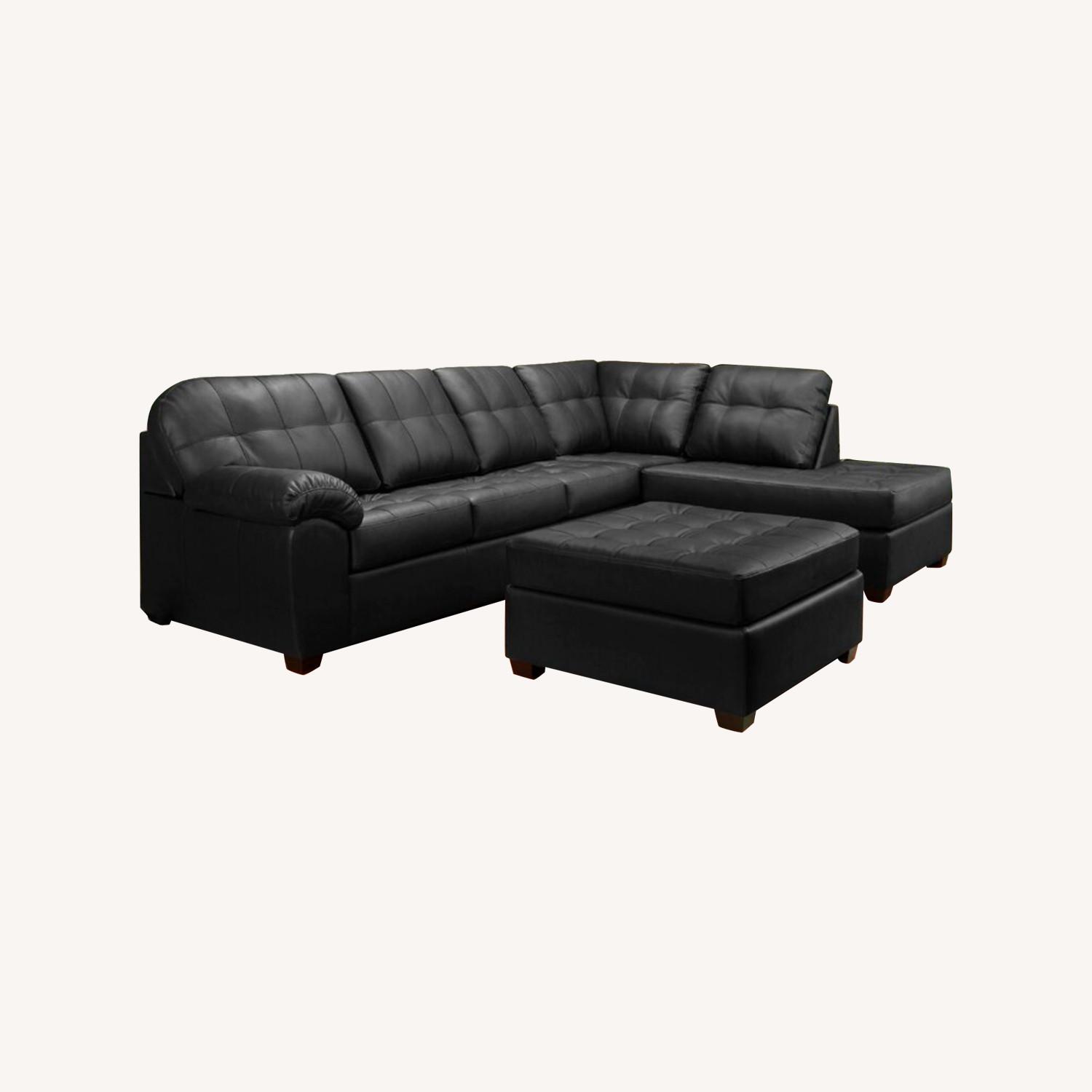 Bob's Discount Furniture Black Faux Leather Sectional AptDeco