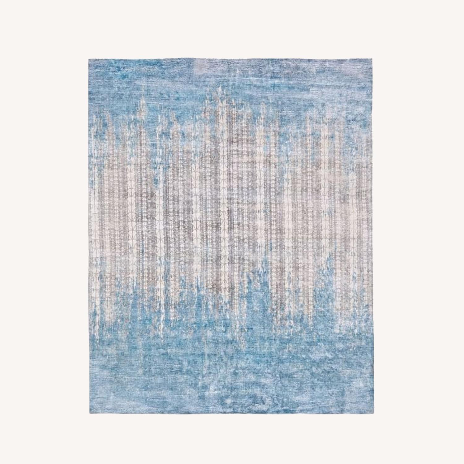 West Elm Echo Print Rug, Dusty Blue - image-0