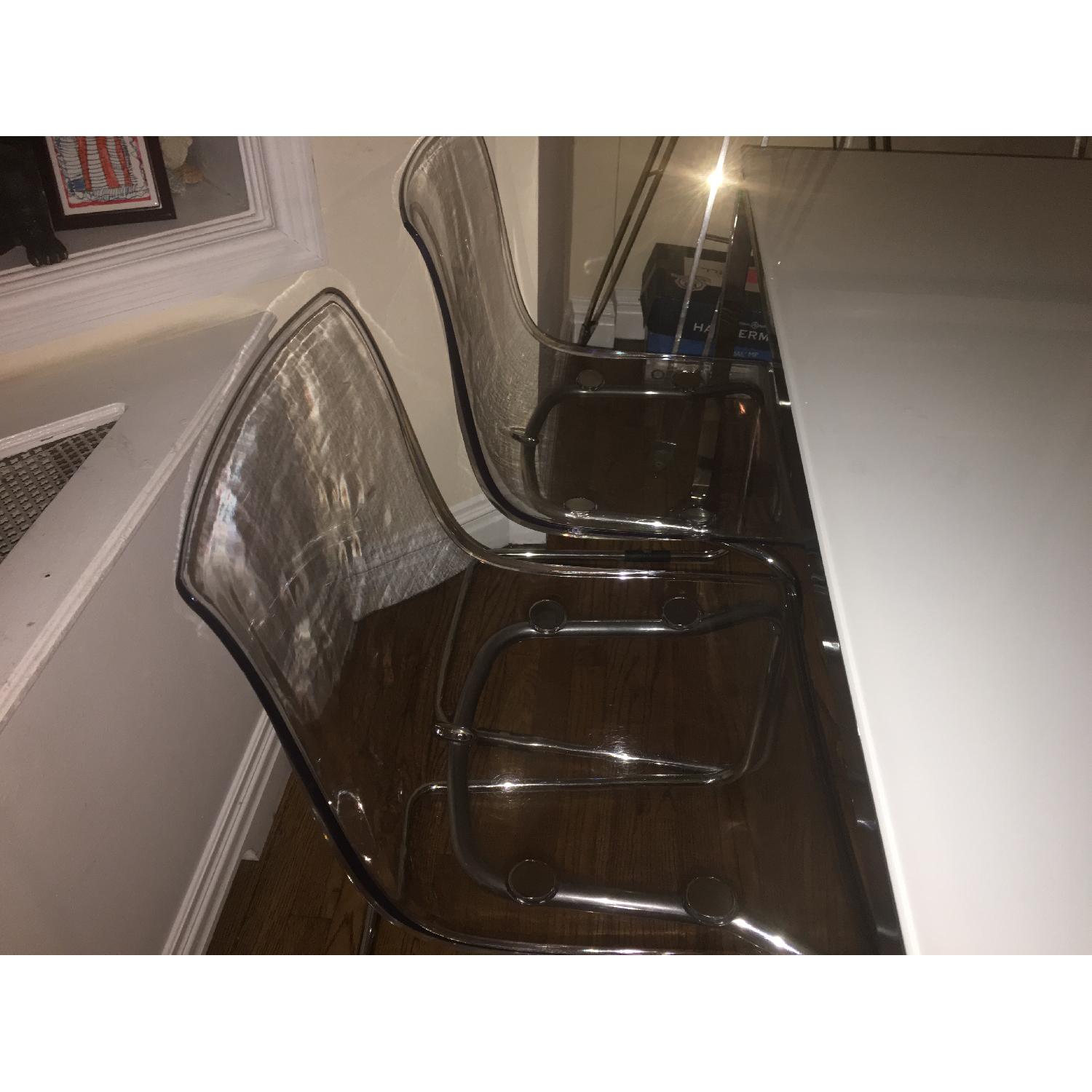 Ikea Glass Dining Table w/ 4 Acrylic Chairs - image-2