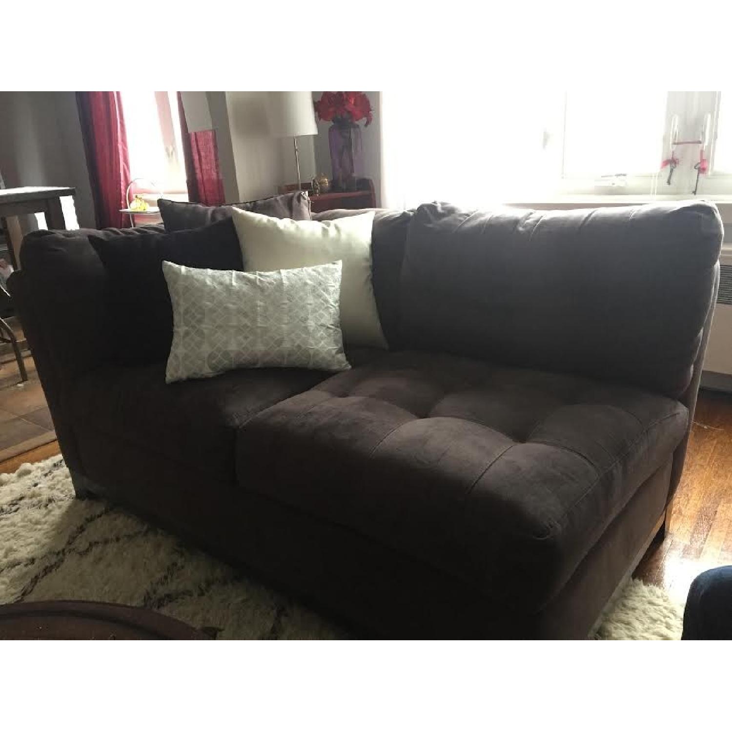 Raymour & Flanigan Microfiber Chaise Lounge - image-1