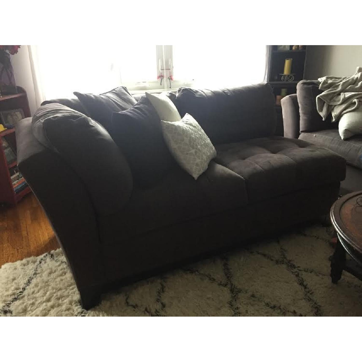 Raymour & Flanigan Microfiber Chaise Lounge - image-2