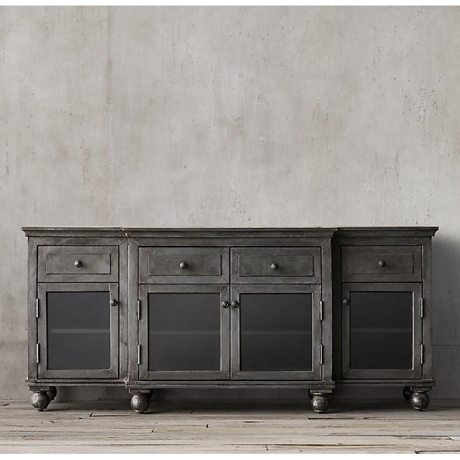 Restoration Hardware Metal-Wrapped Glass Media Console - image-1