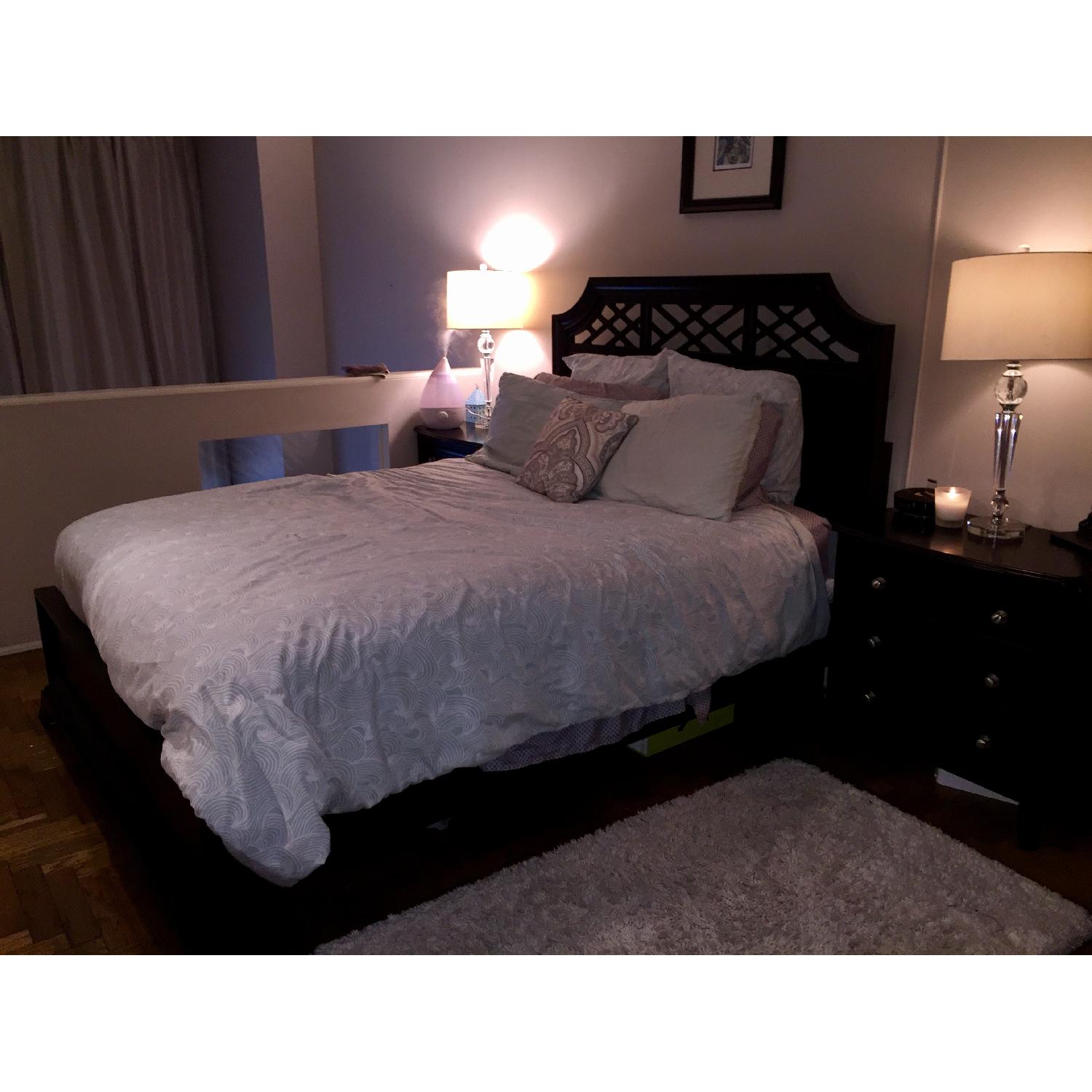 Solid Wood Queen Size Bed Frame w/ Headboard - image-8