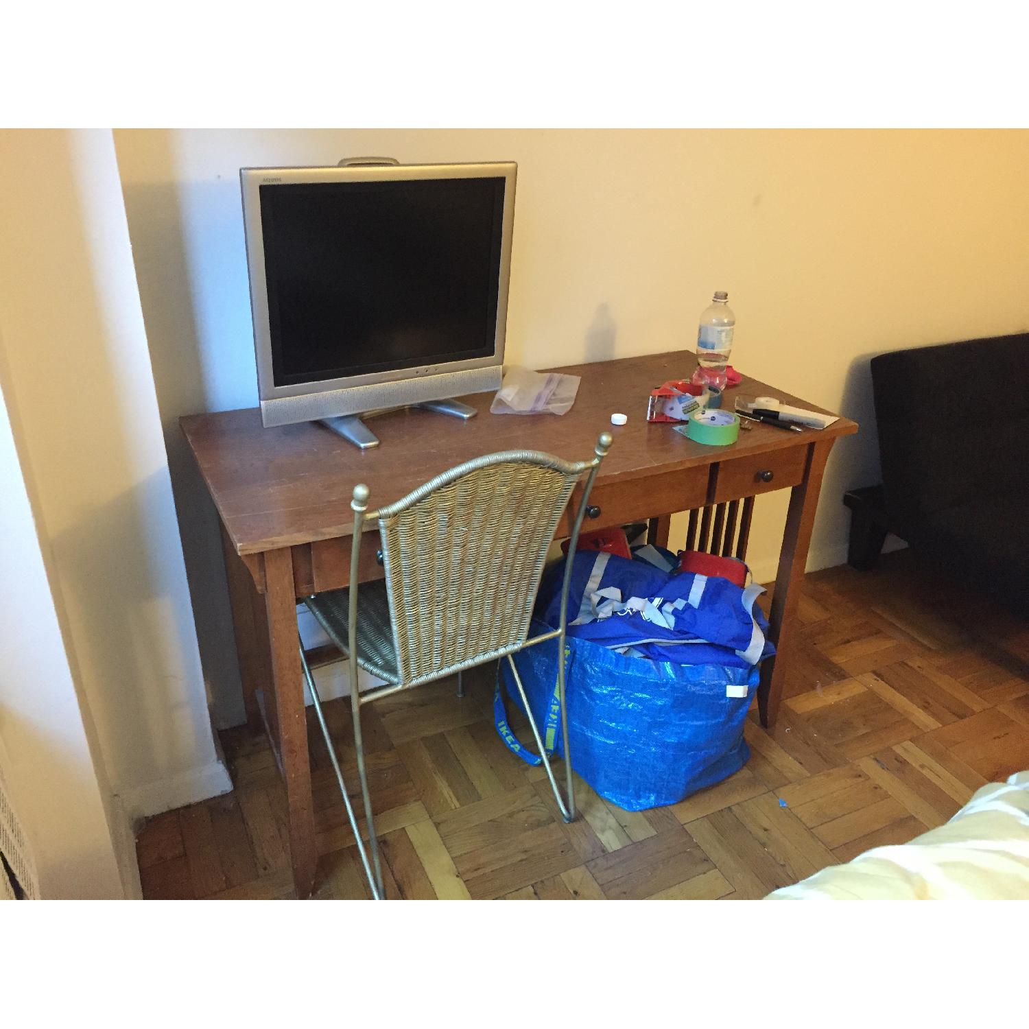 Mission Style Ash Oak Wood Desk/Vanity - image-4