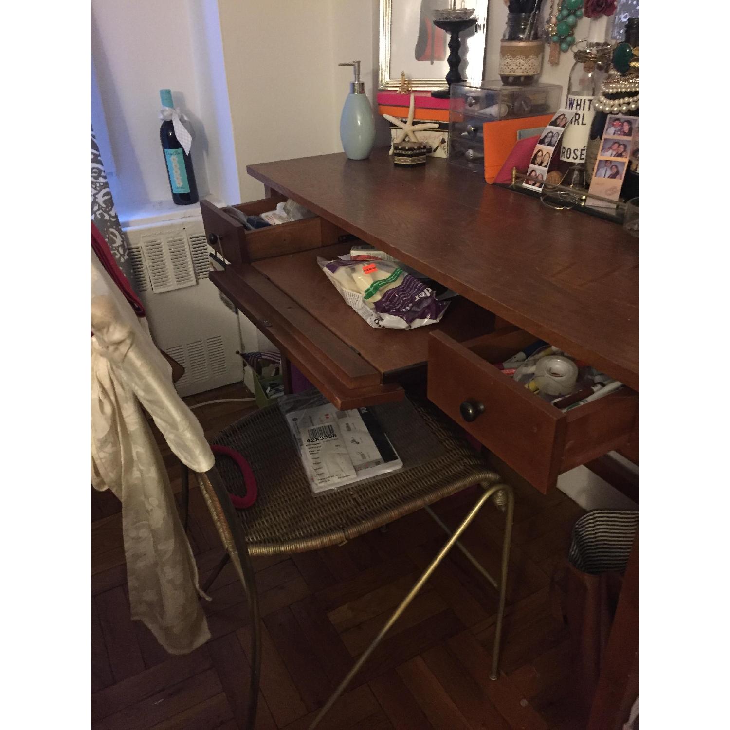 Mission Style Ash Oak Wood Desk/Vanity - image-5