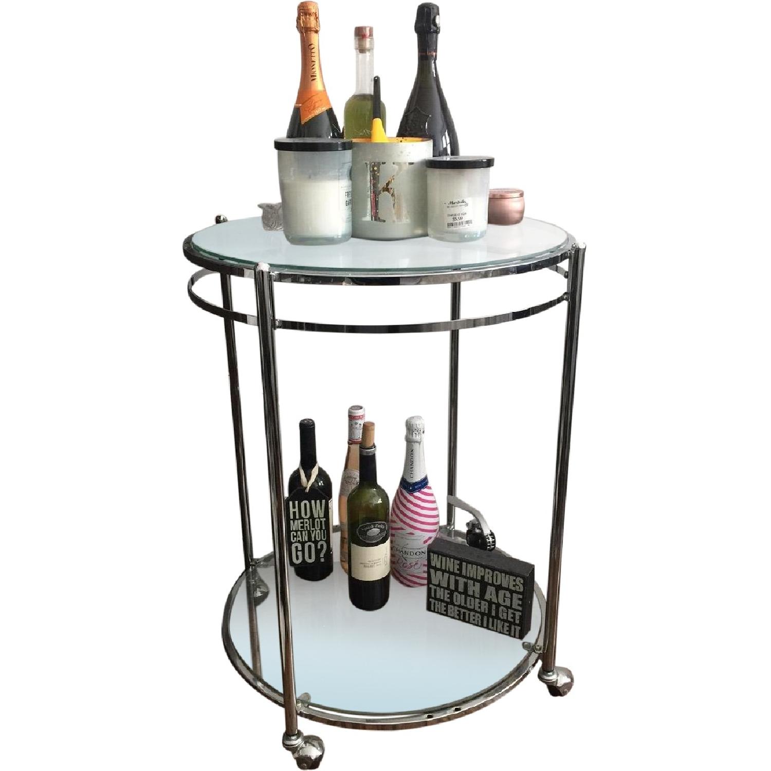 TwoTier Glass Bar Cart AptDeco