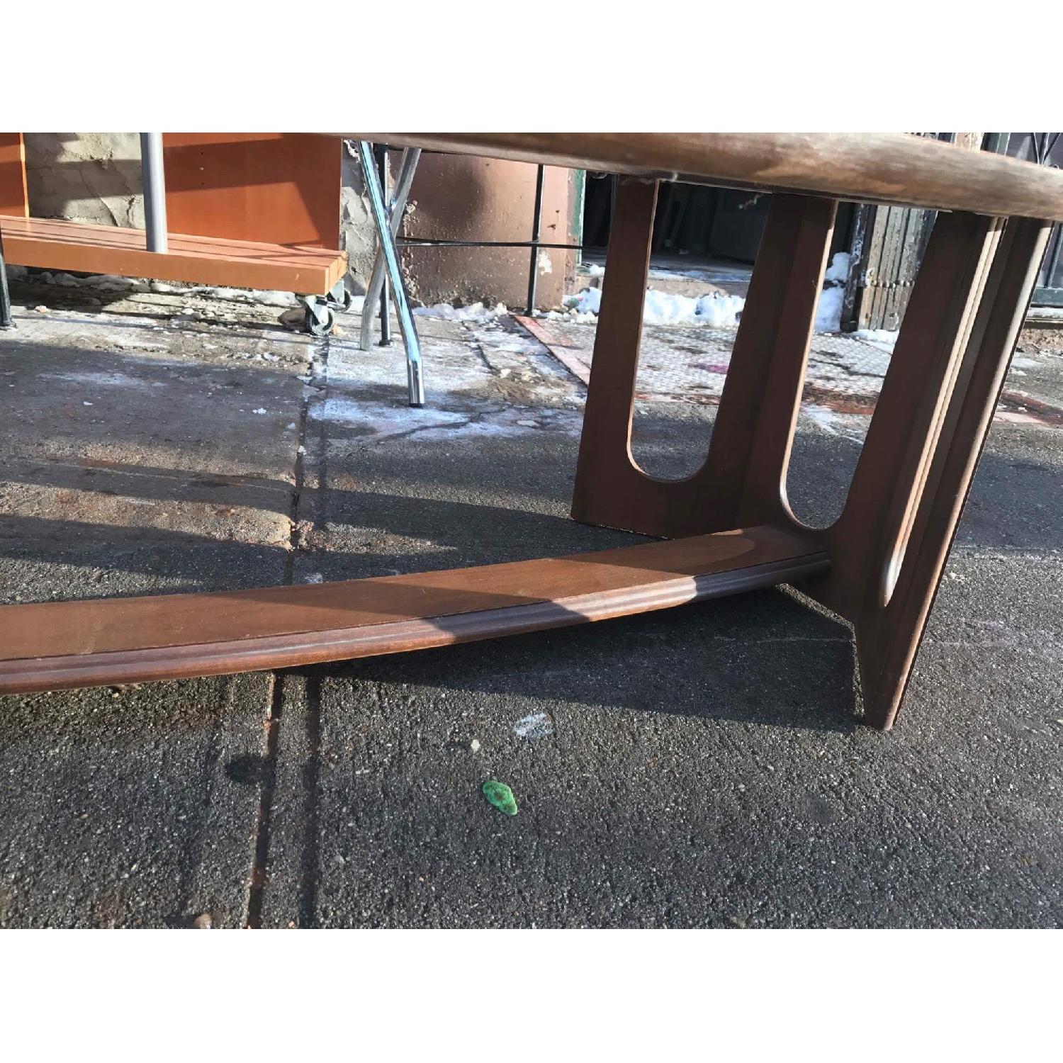 1960s Kidney Shaped Coffee Table w/ Center Glass Top - image-6