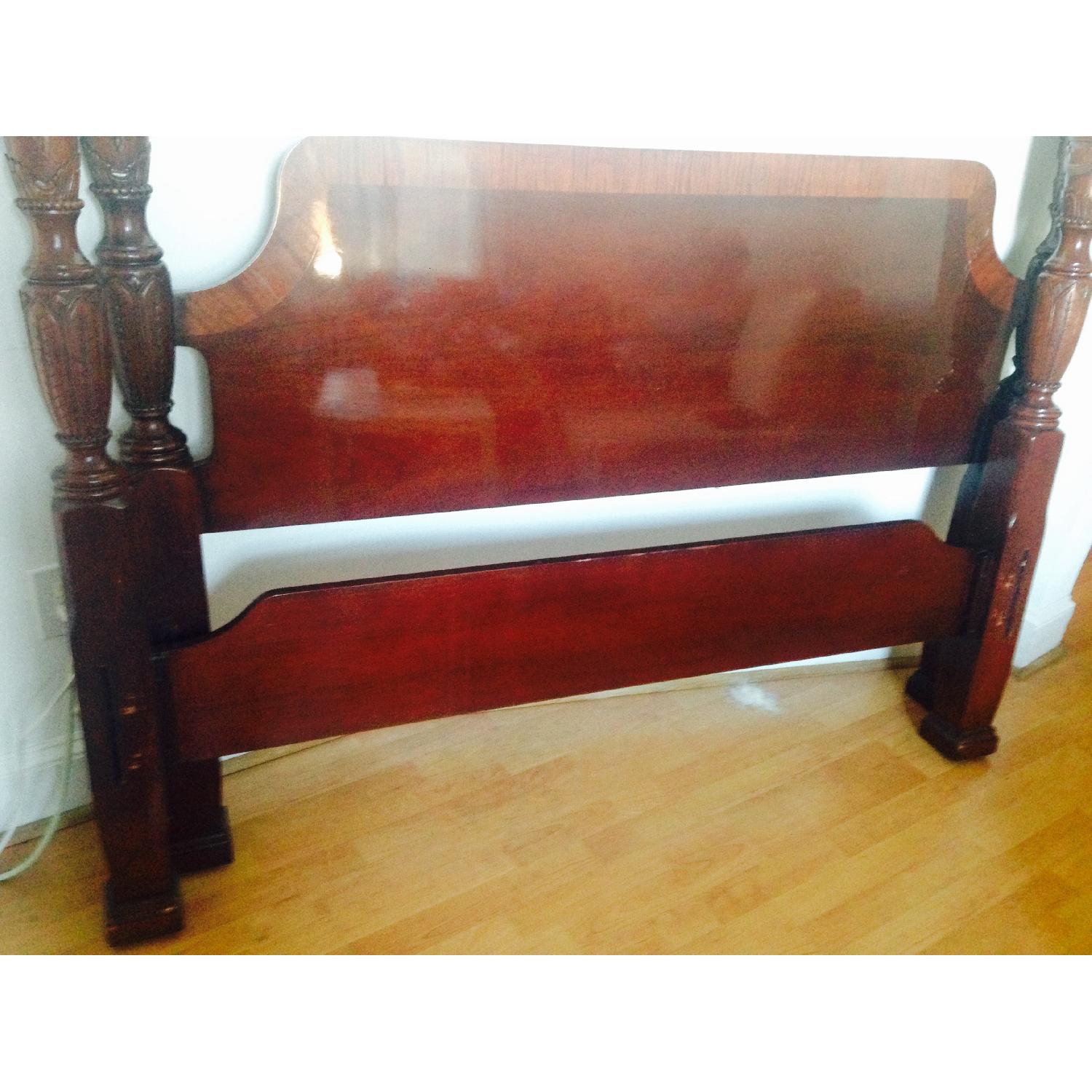Council Craftsman Rice Carved Queen Size Bed Frame - image-6