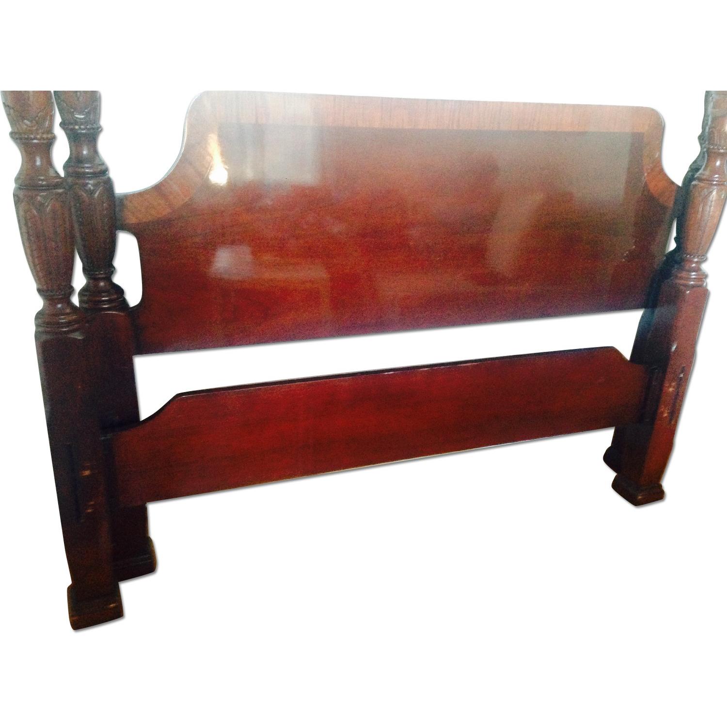 Council Craftsman Rice Carved Queen Size Bed Frame - image-10