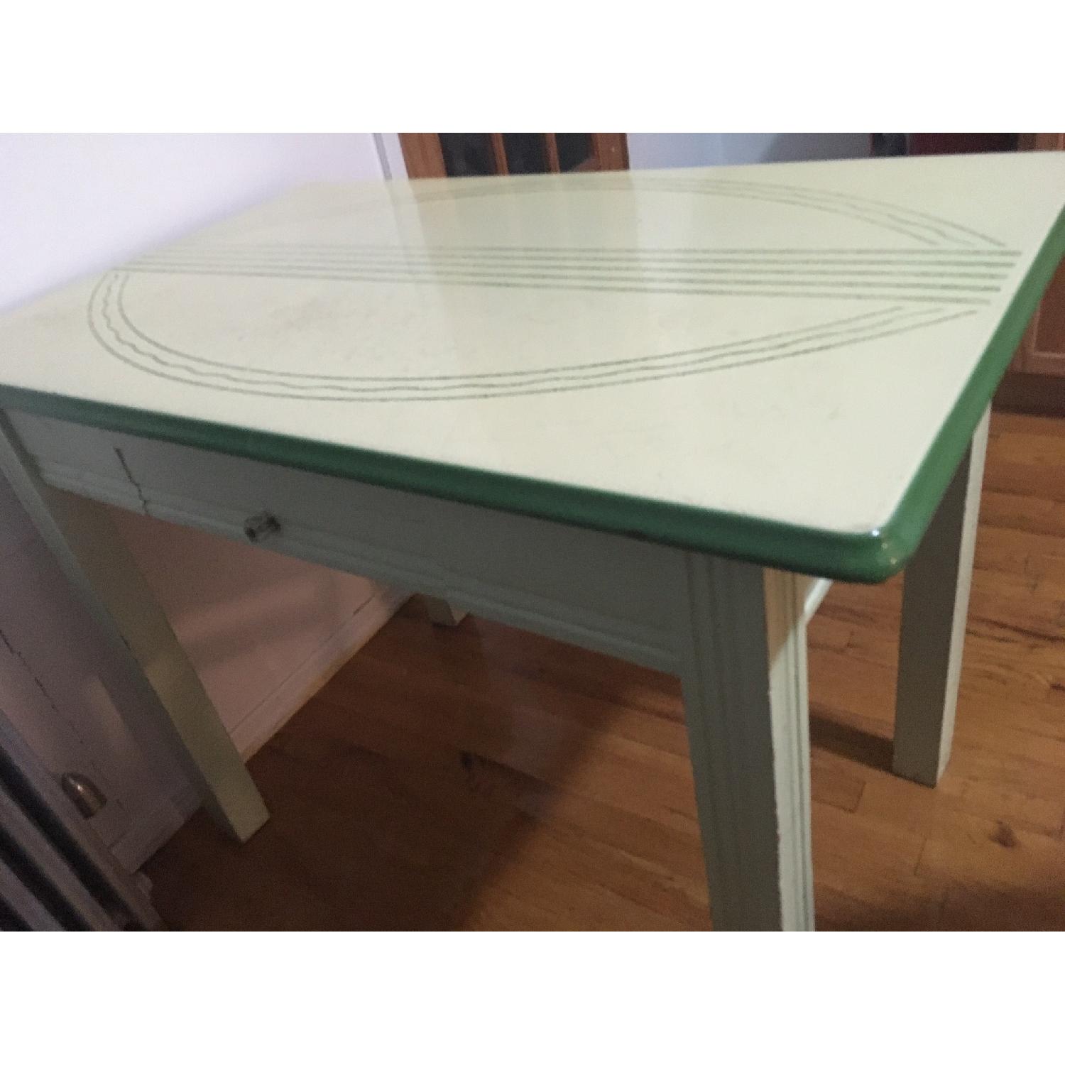 Vintage 1930/40s Porcelain Enamel Top Kitchen Table - image-1