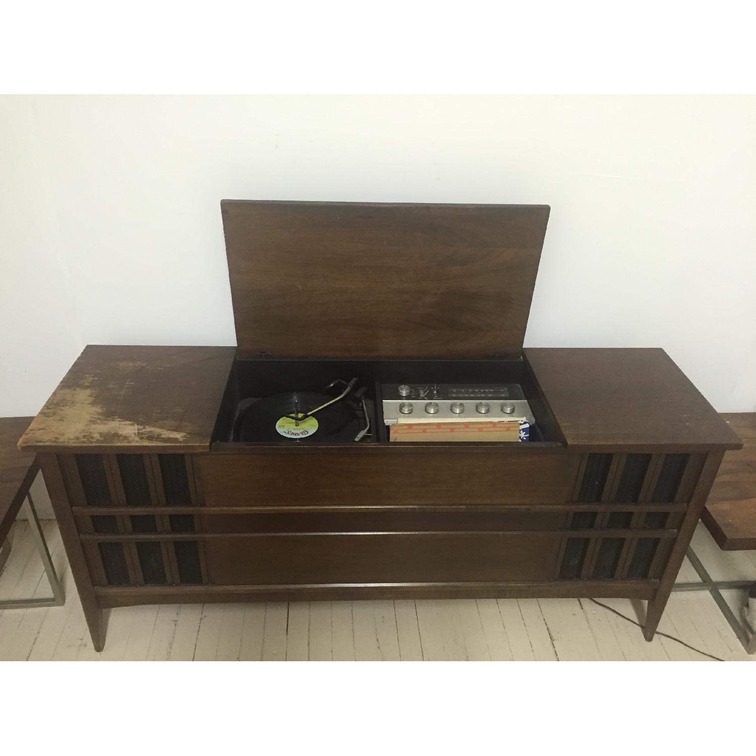Vintage Garrard Record/Radio Player Console - image-8