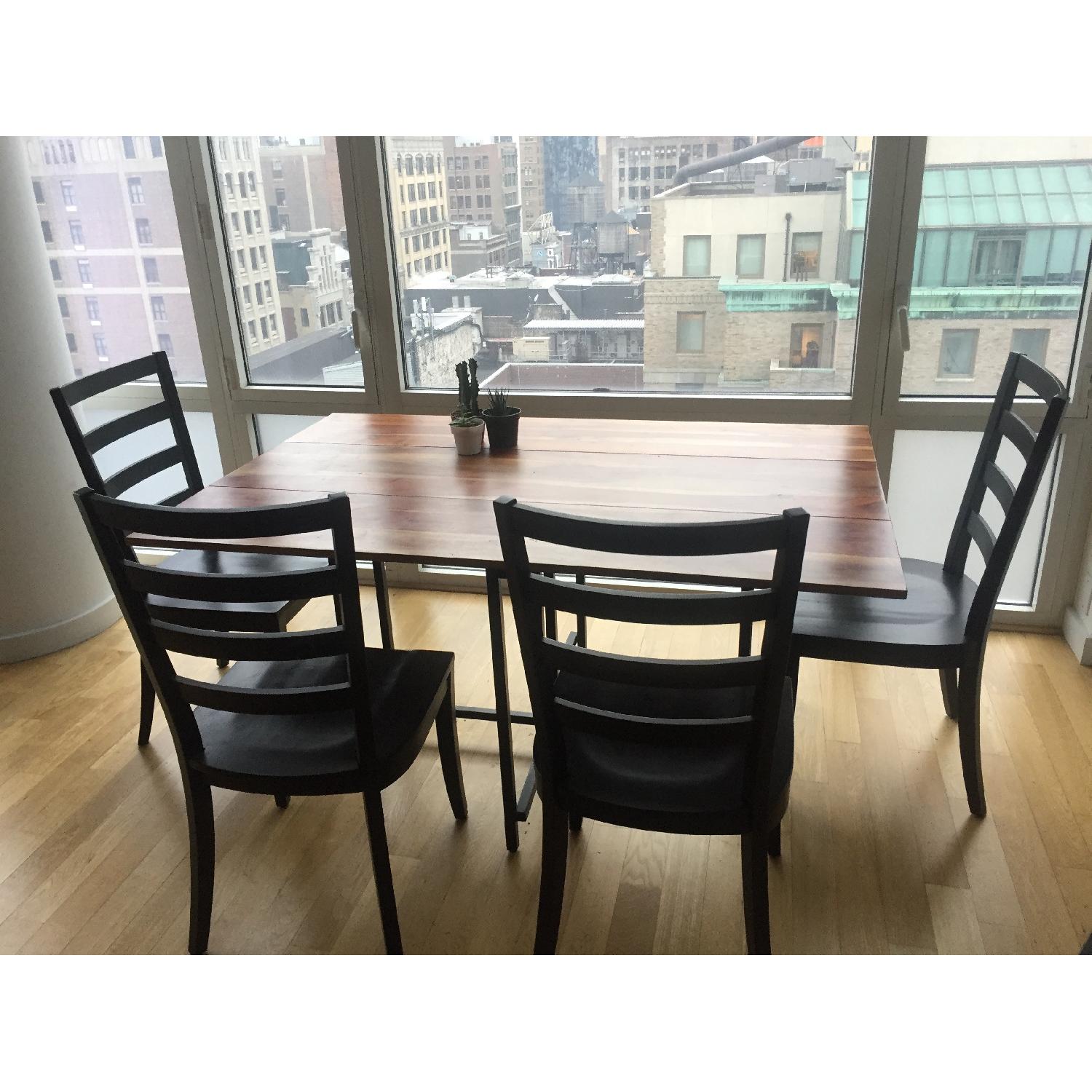 Crate & Barel Origami Drop Leaf 5 Piece Rectangular Dining Set - image-1