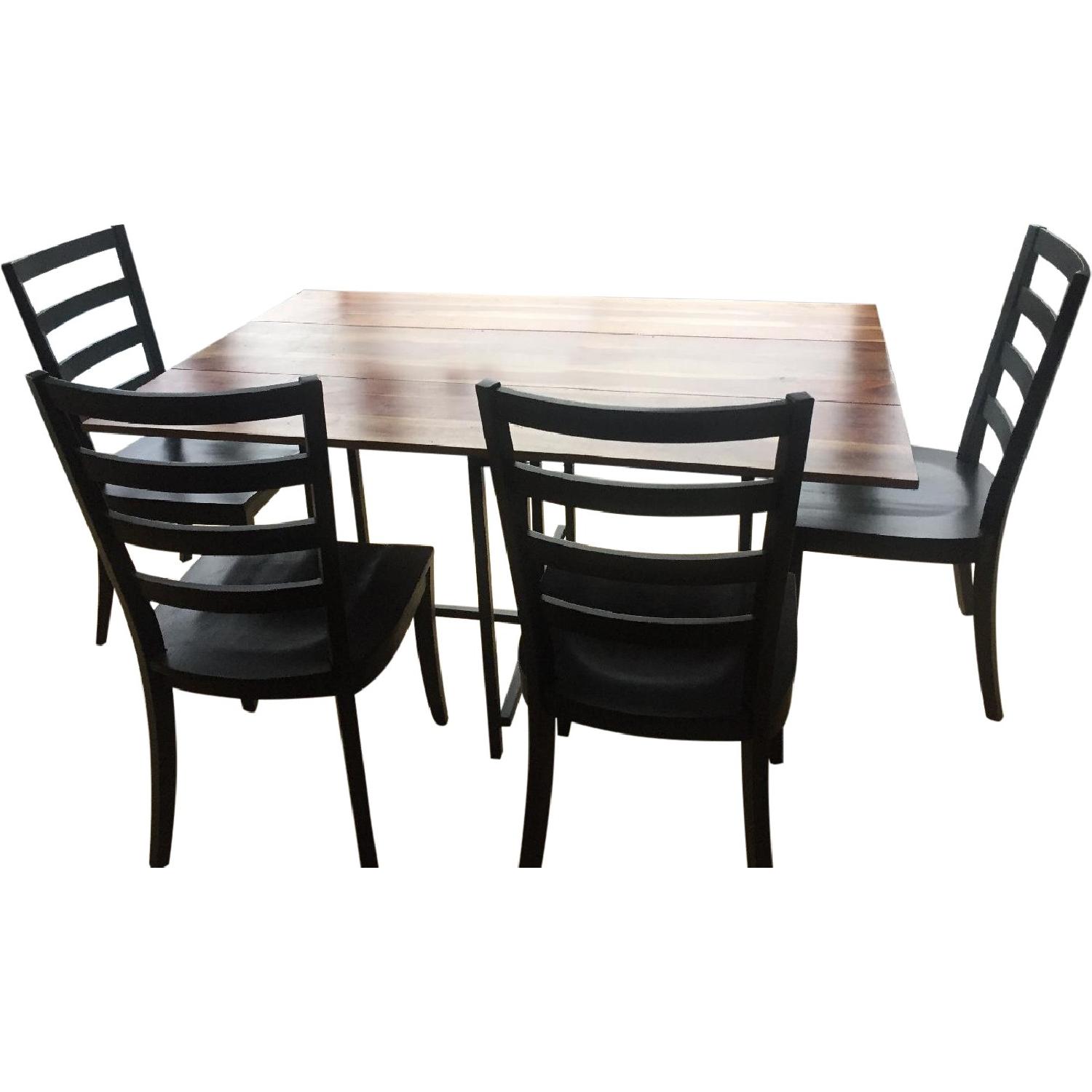 Crate & Barel Origami Drop Leaf 5 Piece Rectangular Dining Set - image-0