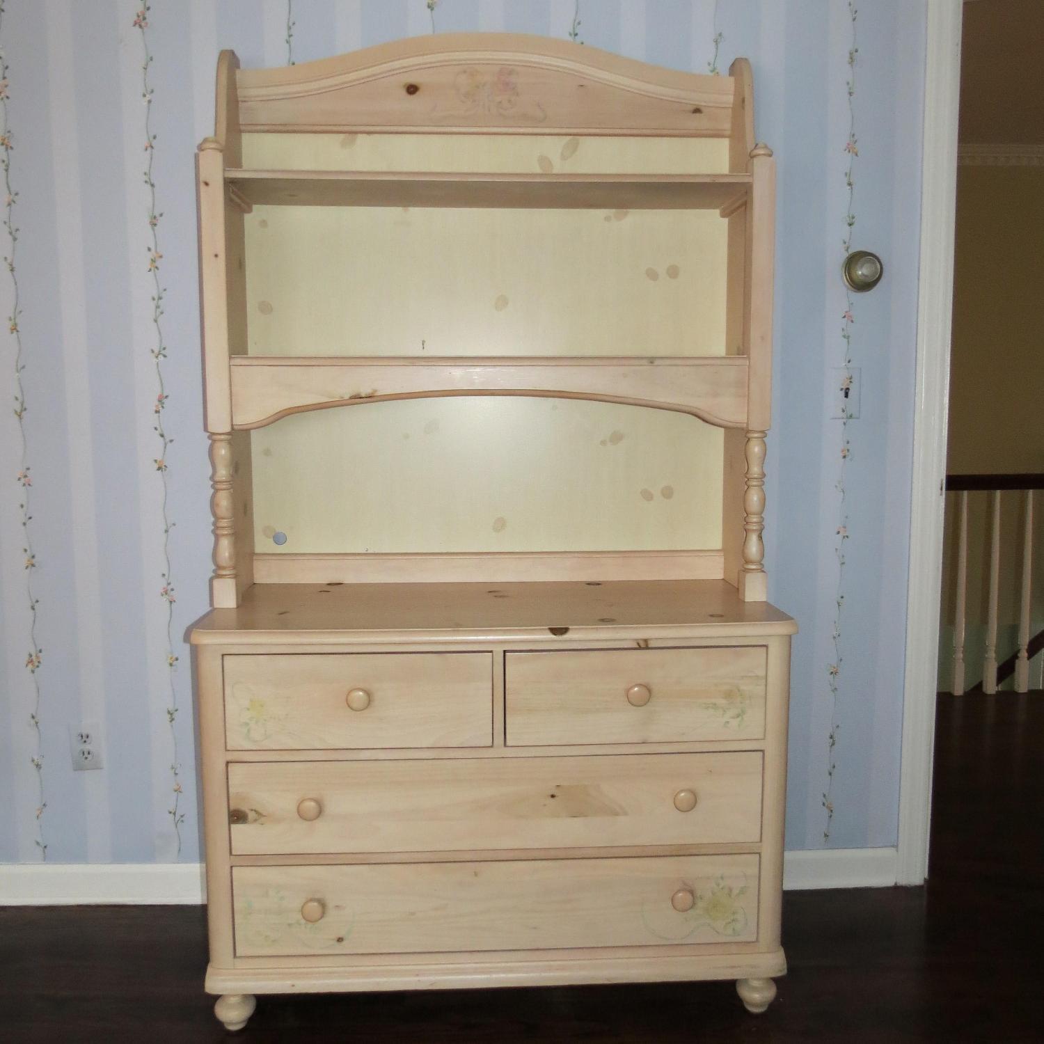 Thomasville Four Drawer Chest w/ Attachable Hutch & Two Shelves - image-1