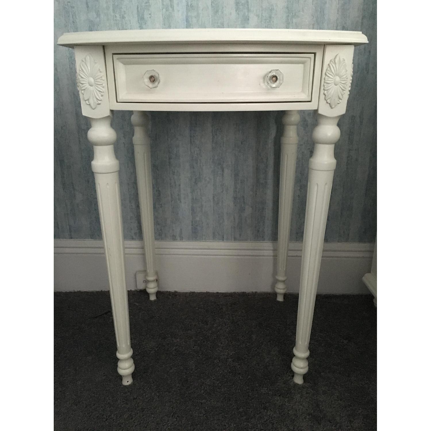 White Wooden Side Table - image-1