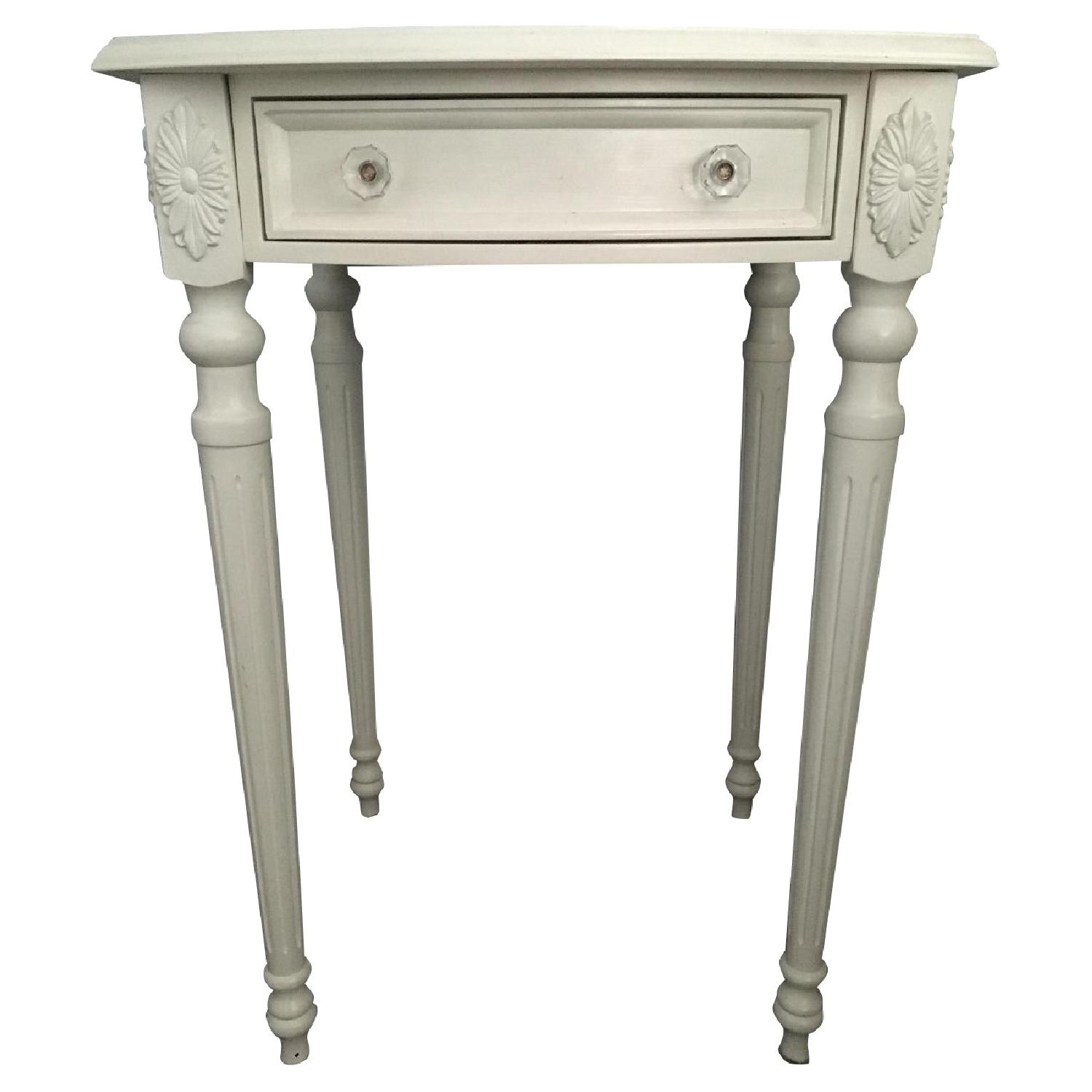 White Wooden Side Table - image-0