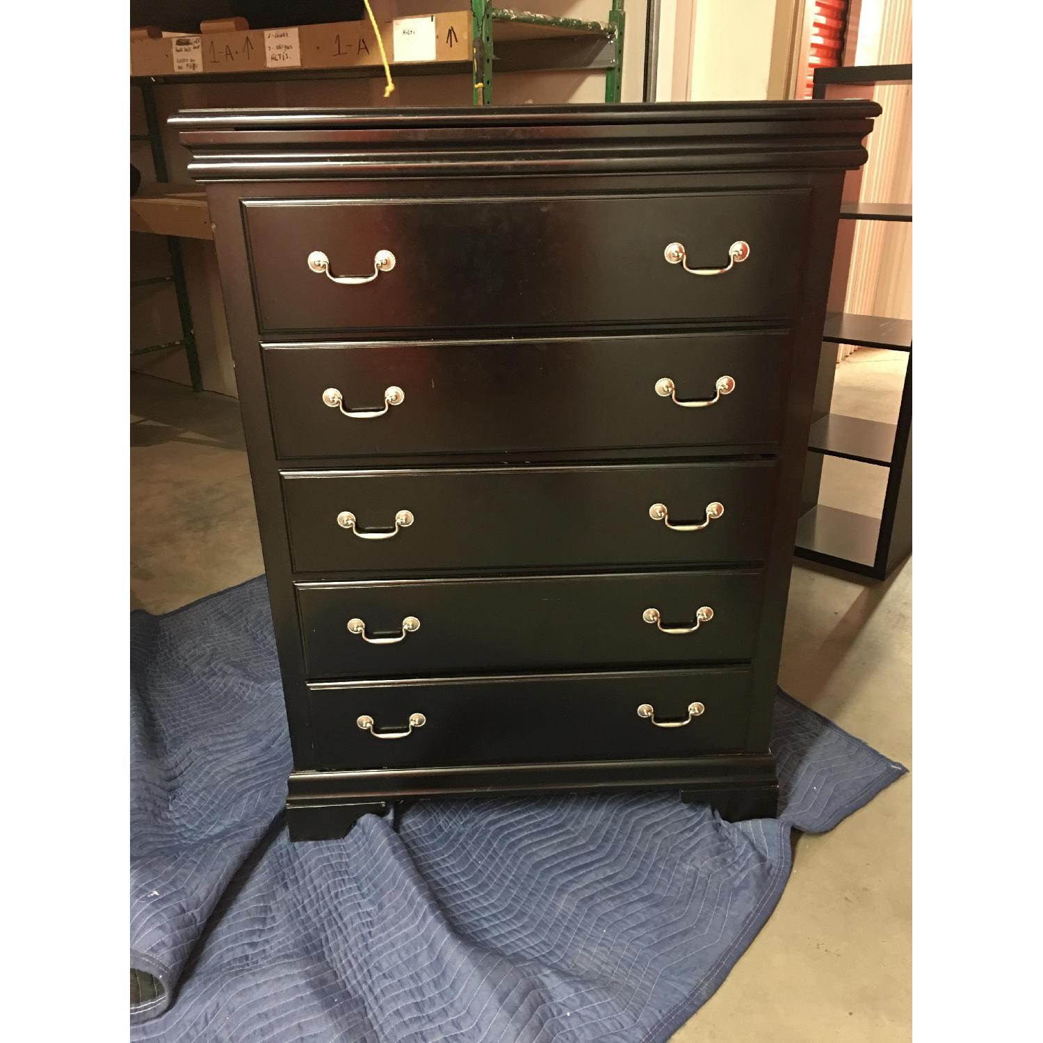 Bob's Black 5 Drawer Dresser - image-1