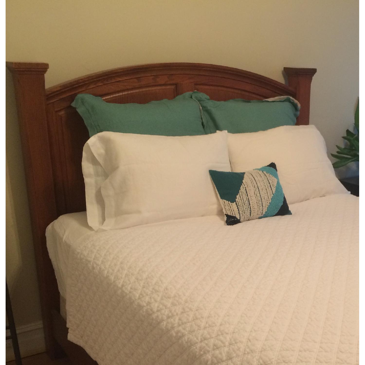 Thomasville Solid Oak Queen Bed Frame - image-2