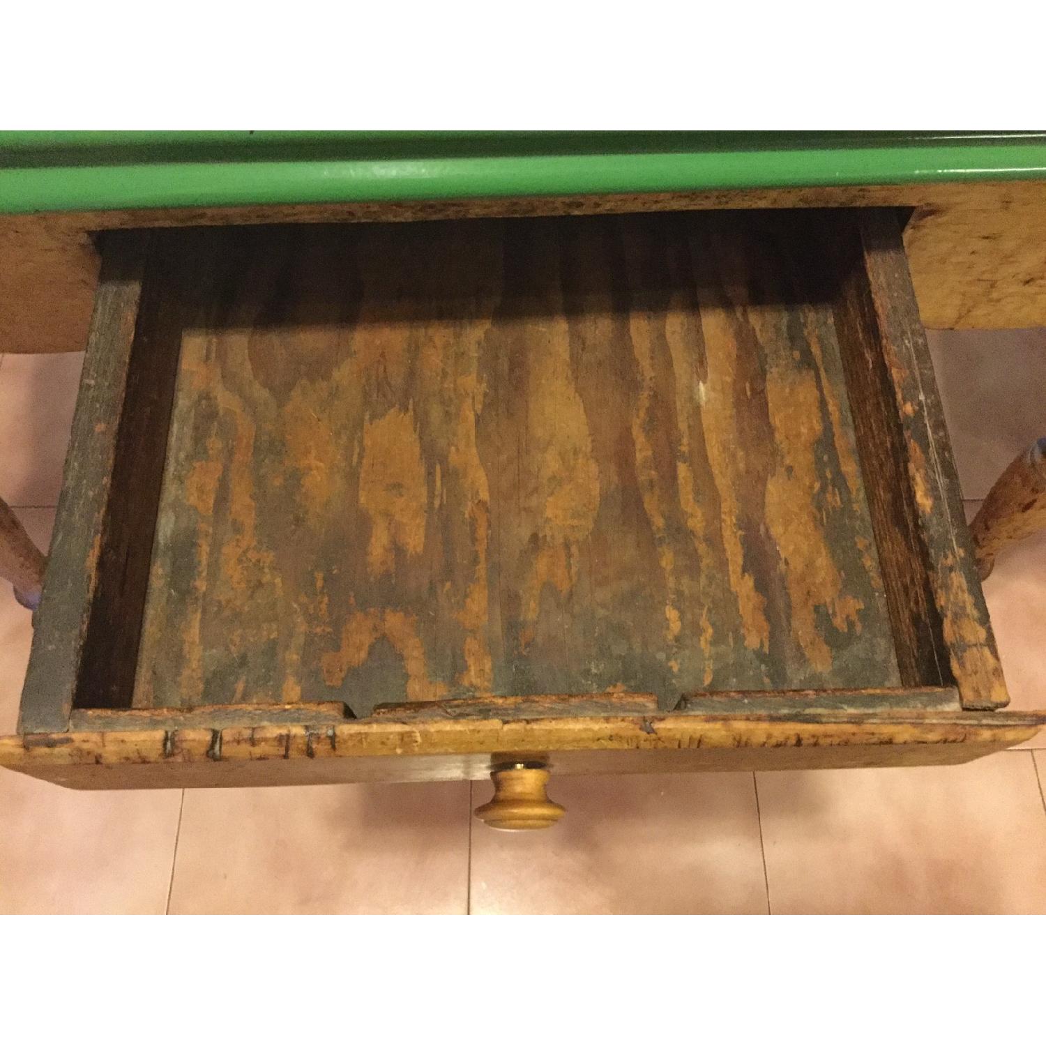 Vintage Porcelain Enamel Kitchen Table w/ Drawer - AptDeco