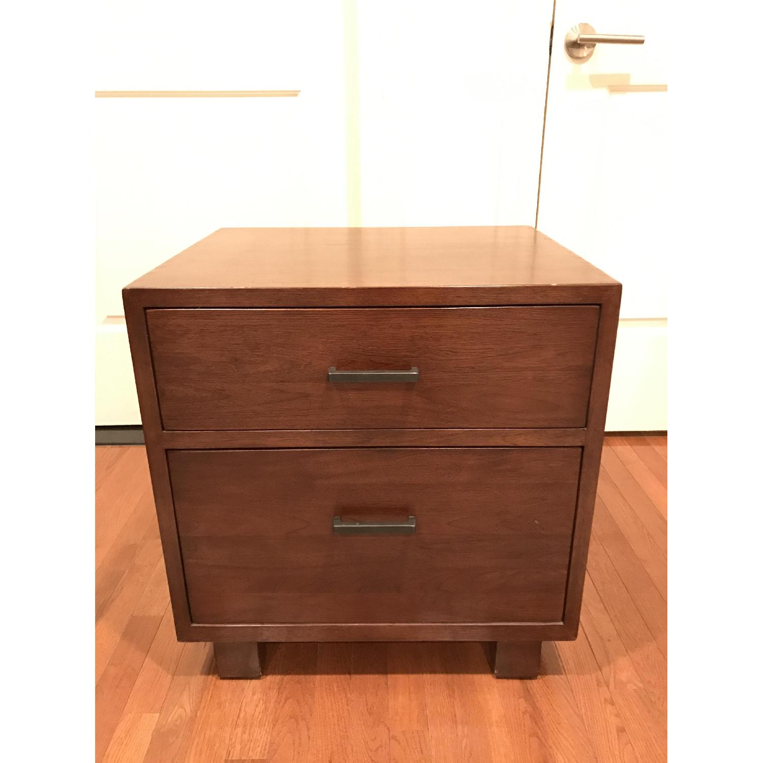 Crate & Barrel Walnut File Cabinet - image-1
