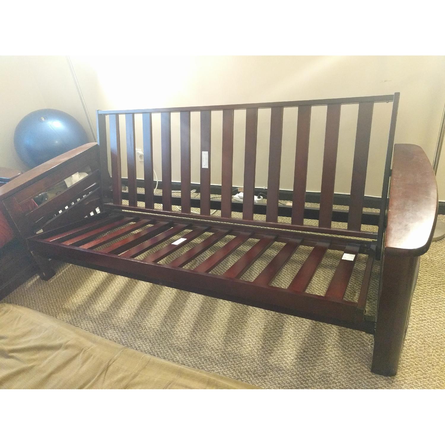 Dark Wooden Full Size Futon - image-7