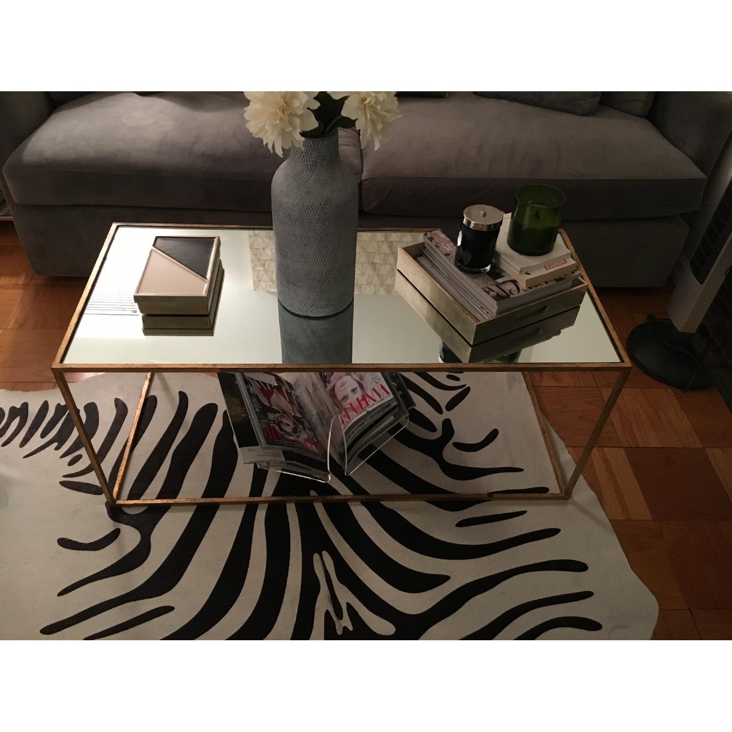 Modern Gold & Mirror Coffee Table AptDeco