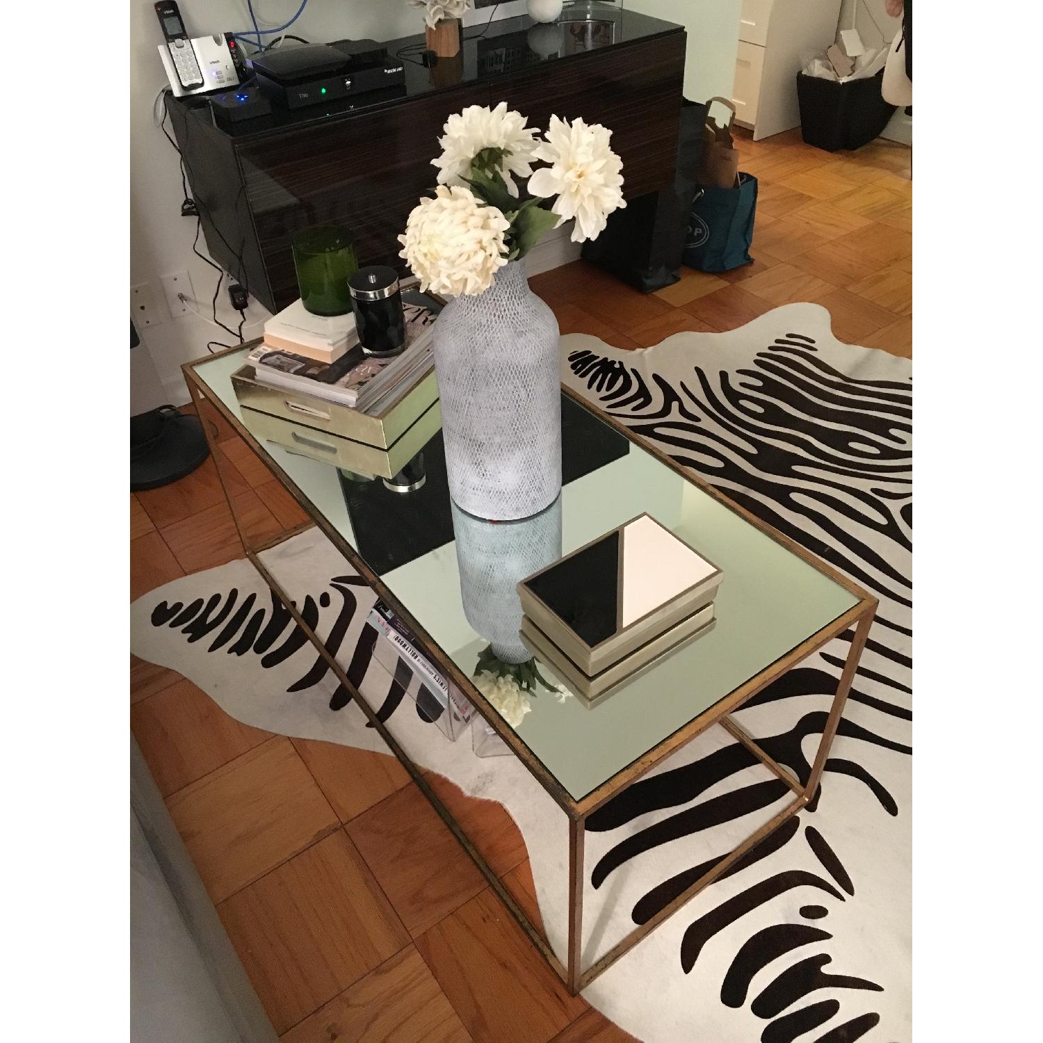 Modern Gold & Mirror Coffee Table - image-3