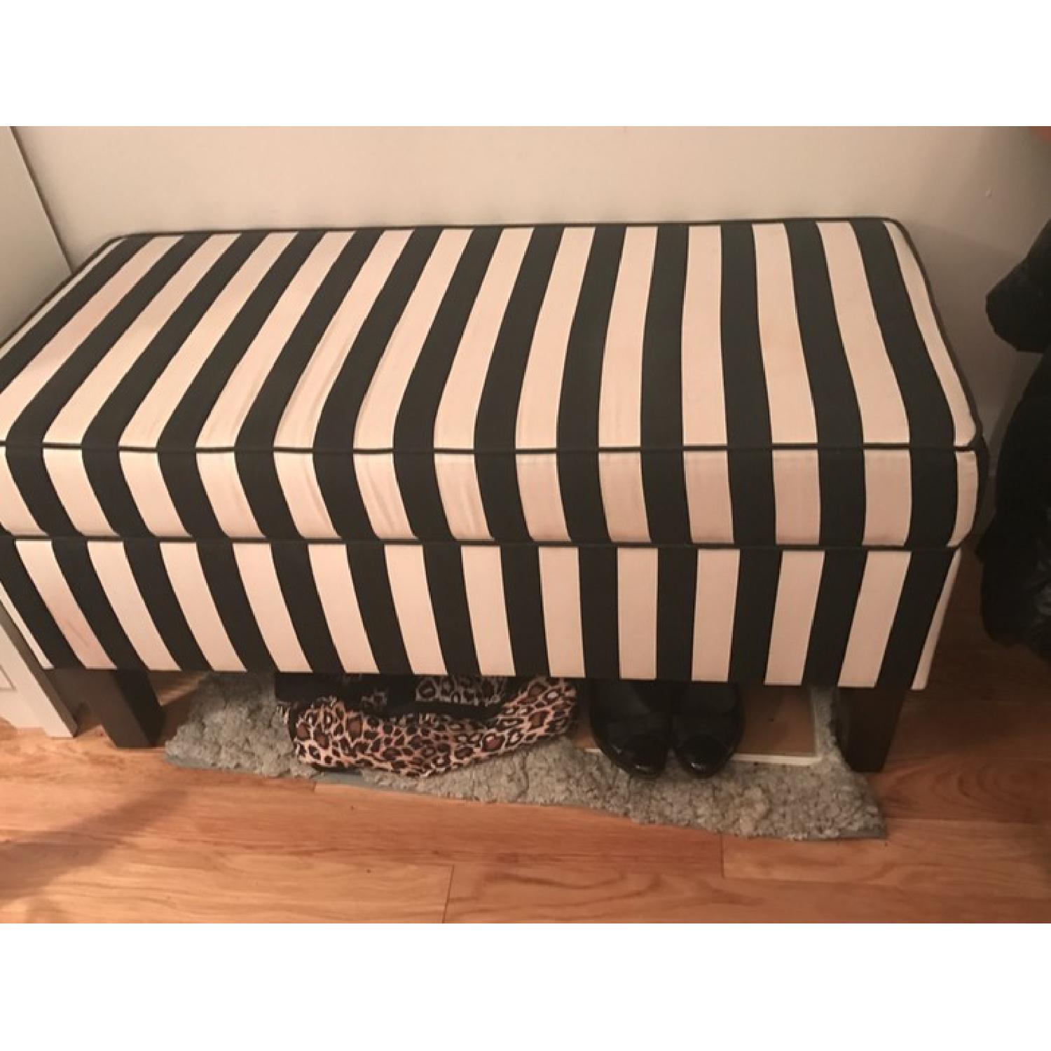 Black & White Striped Bench - image-1