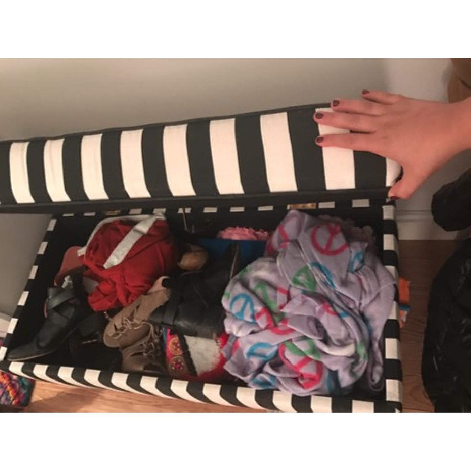 Black & White Striped Bench - image-2