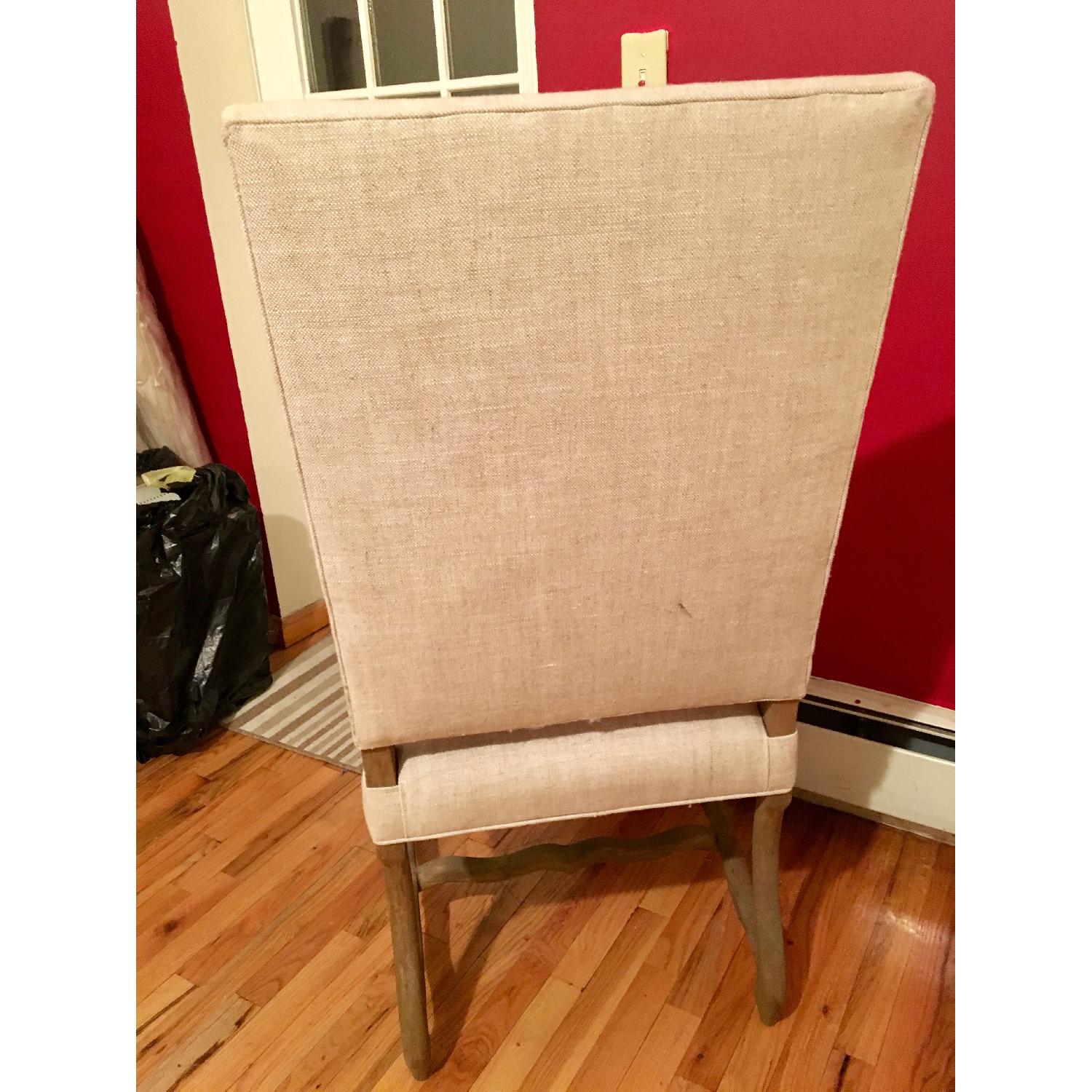 Linen Wool Blend Wood Craft Chair - image-3