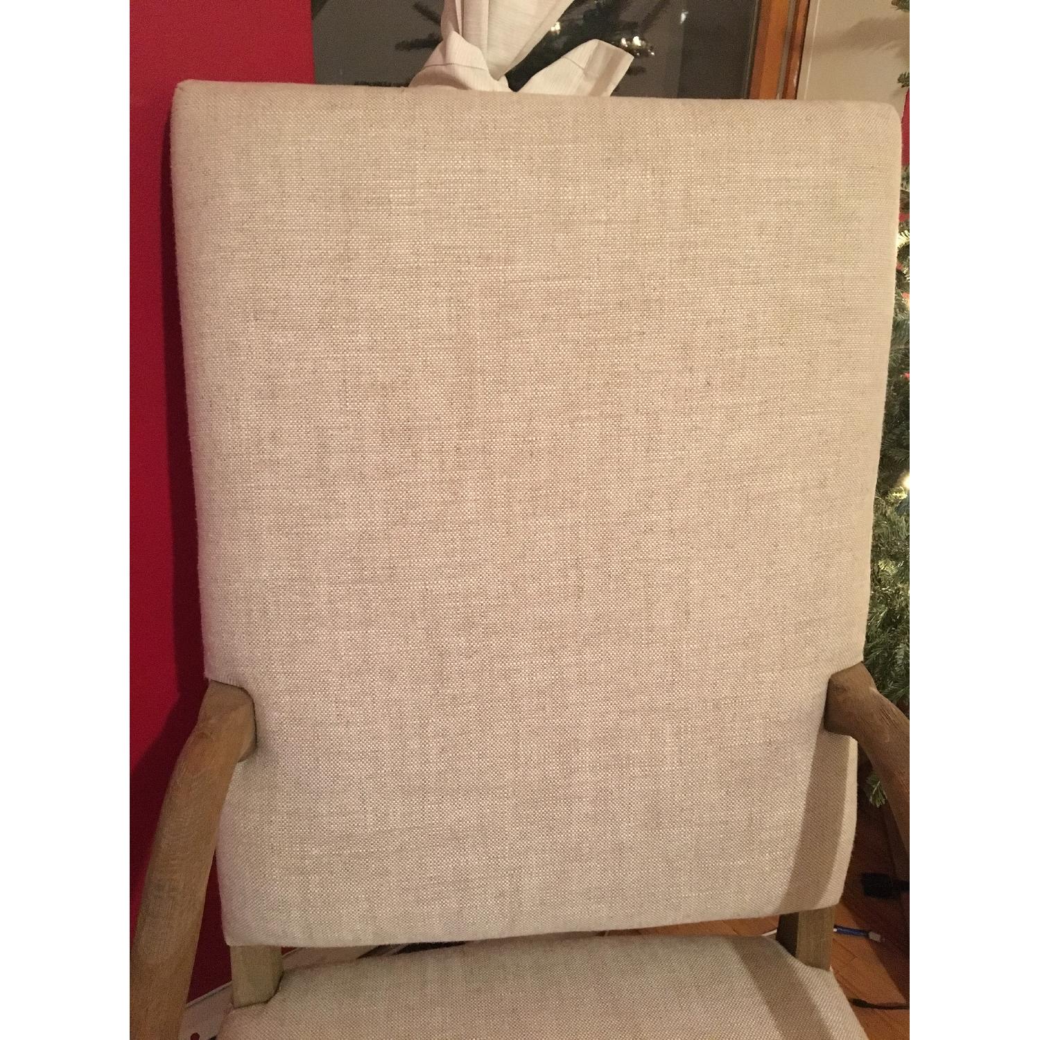 Linen Wool Blend Wood Craft Chair - image-5