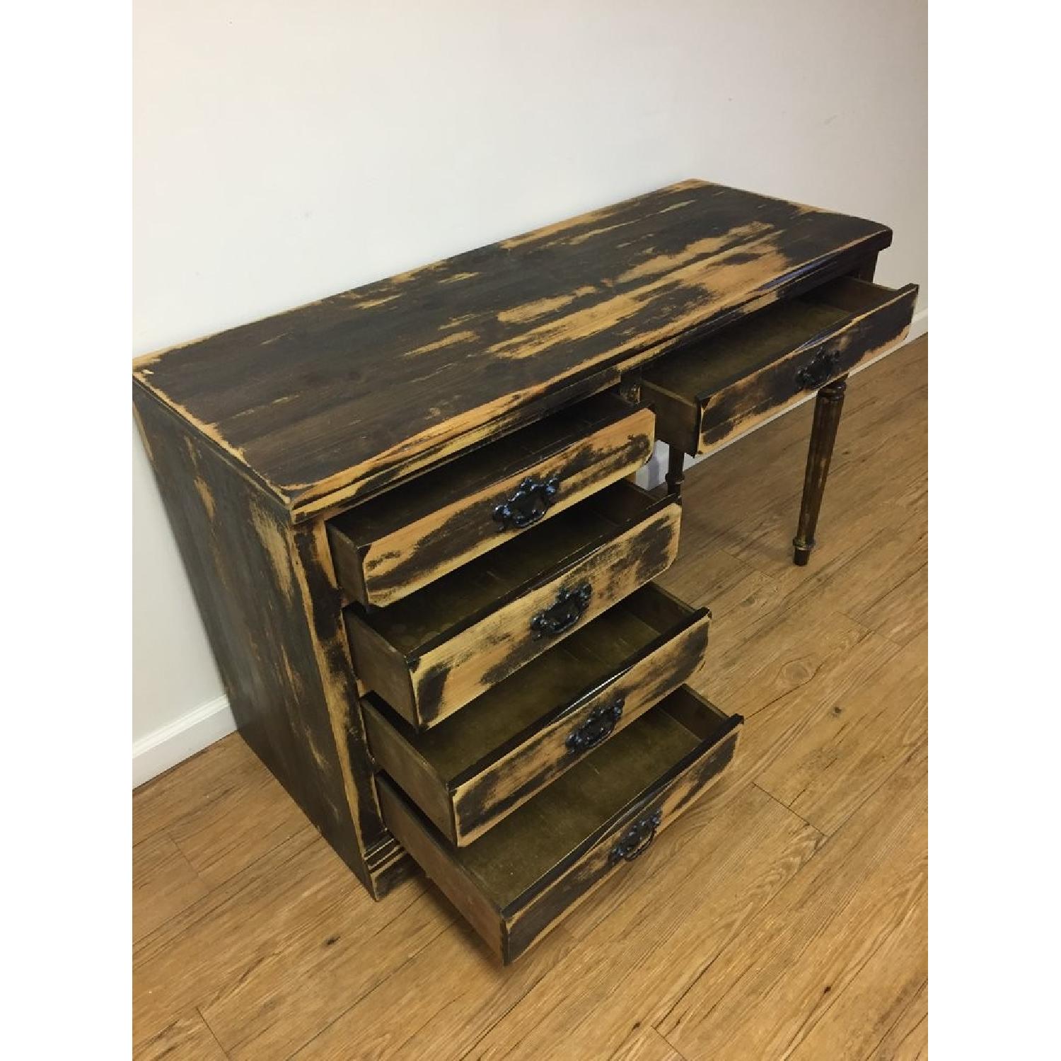 Antique Five Drawer Desk - image-1