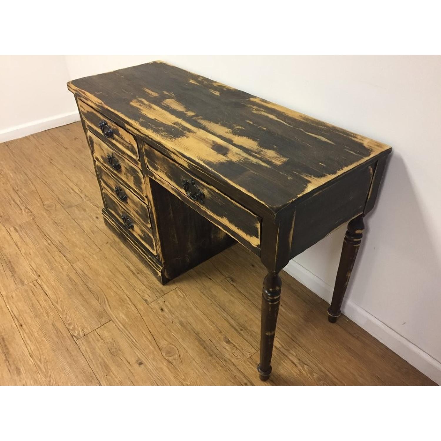 Antique Five Drawer Desk - image-3