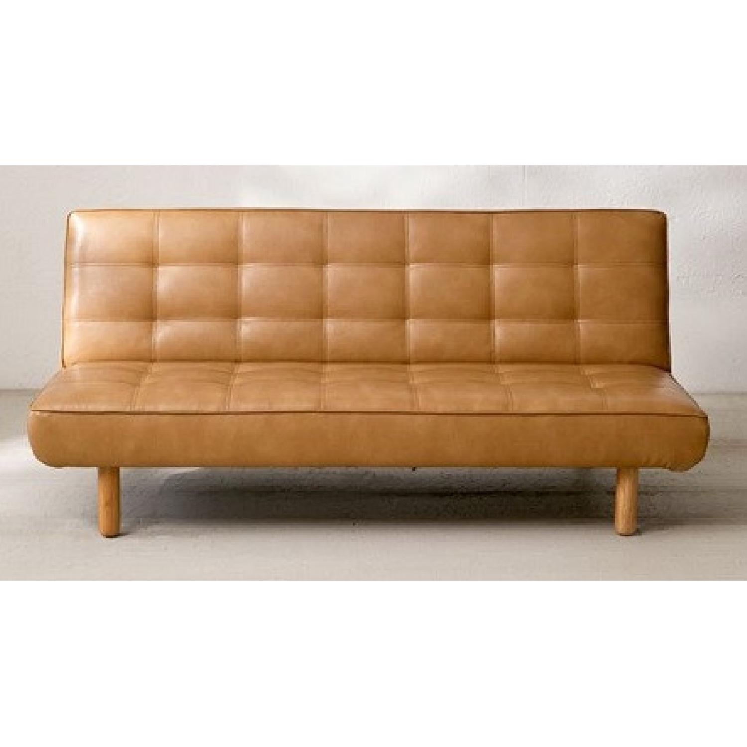 Urban Outfitters Faux Leather Convertible Sofa AptDeco