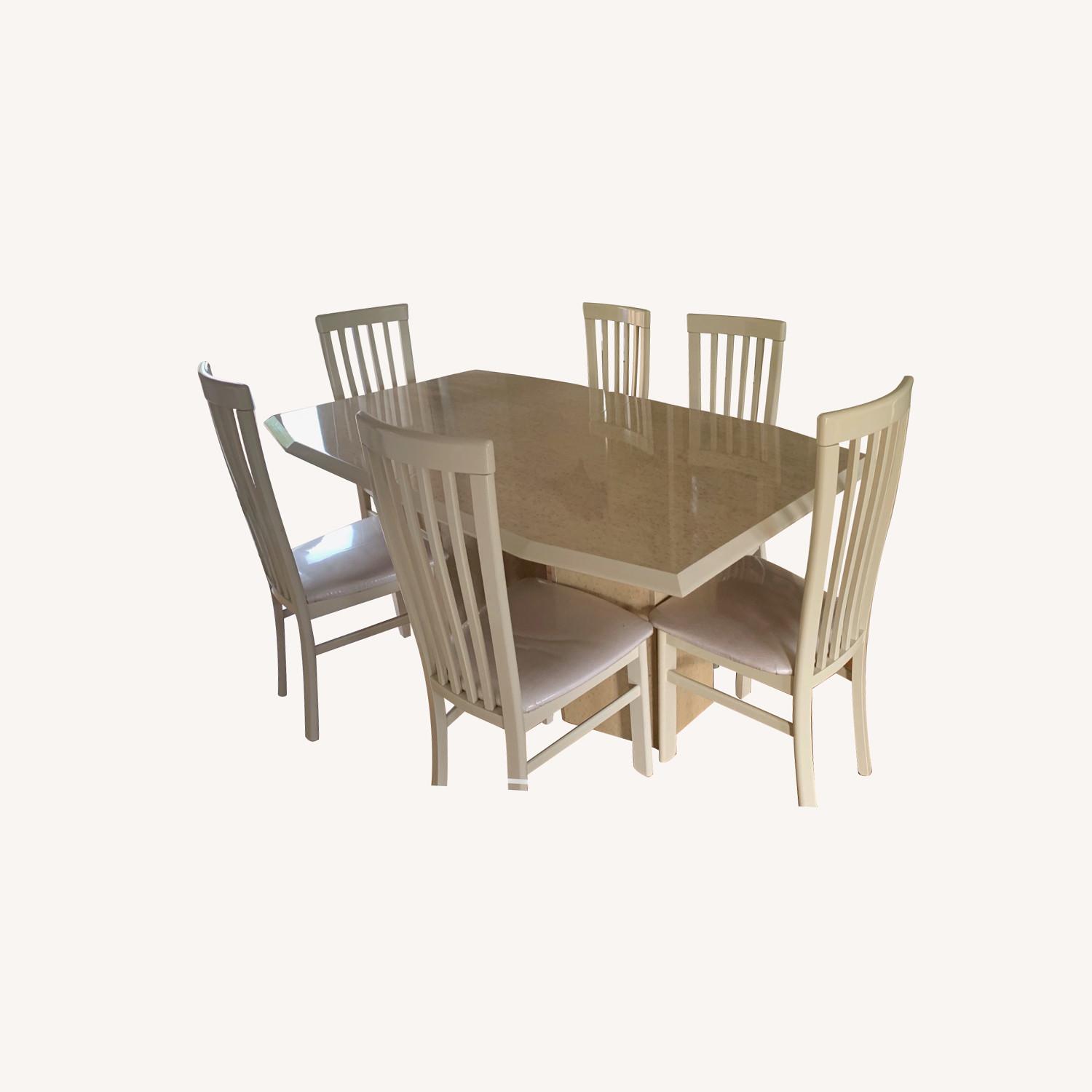 Italian Lacquer Dining Table + 6 chairs - image-0