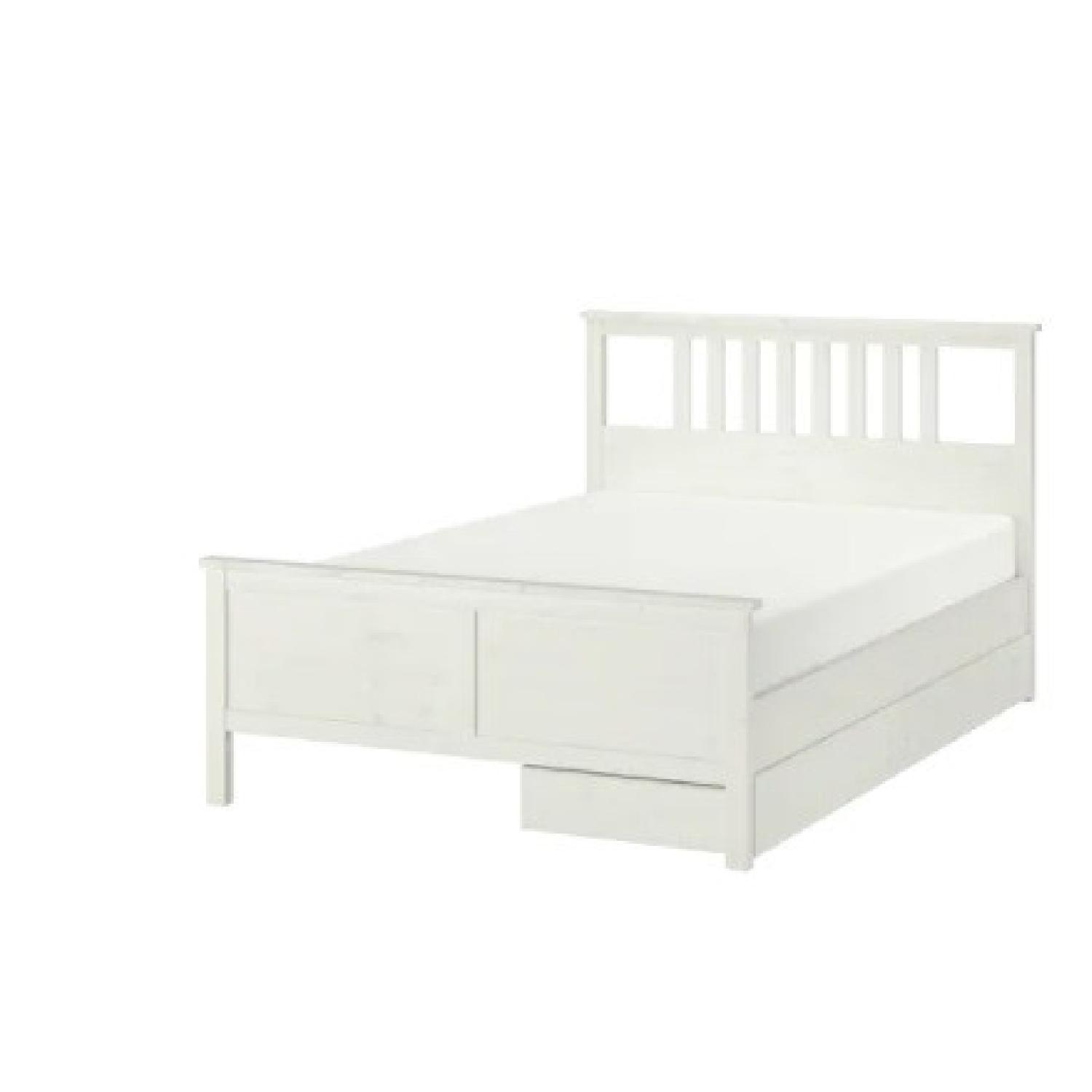 IKEA Full White Bed Frame with Storage Drawers AptDeco