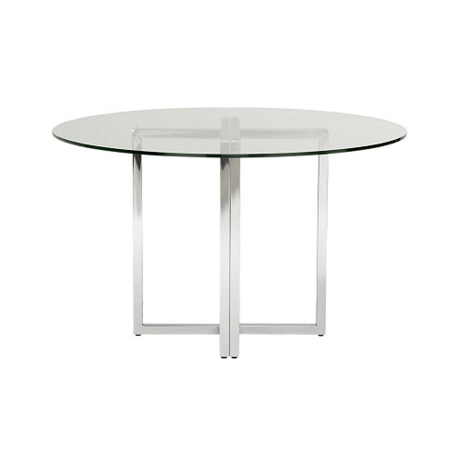 CB2 Silverado Round Dining Table Glass AptDeco