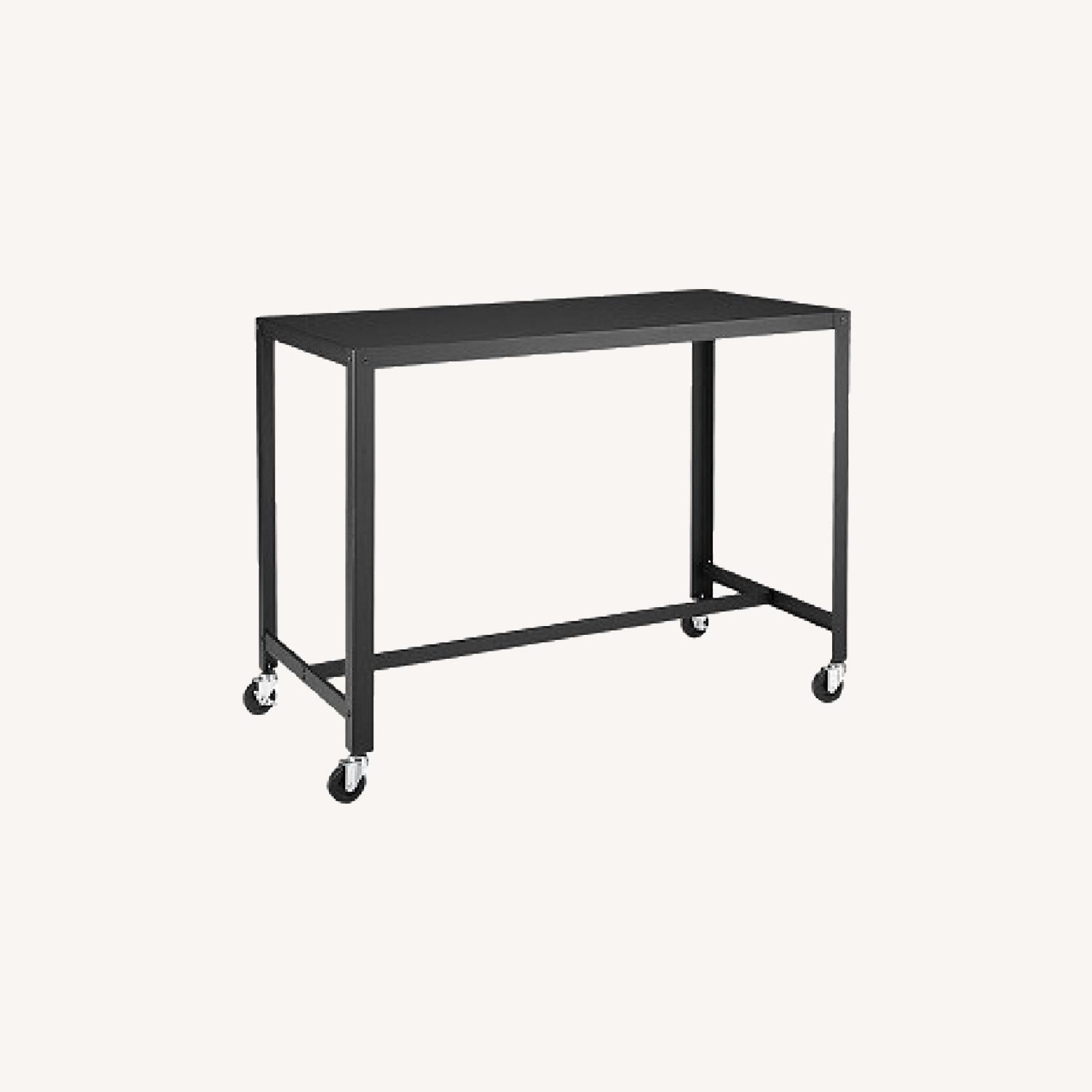CB2 Gocart Black Rolling Counter Table AptDeco