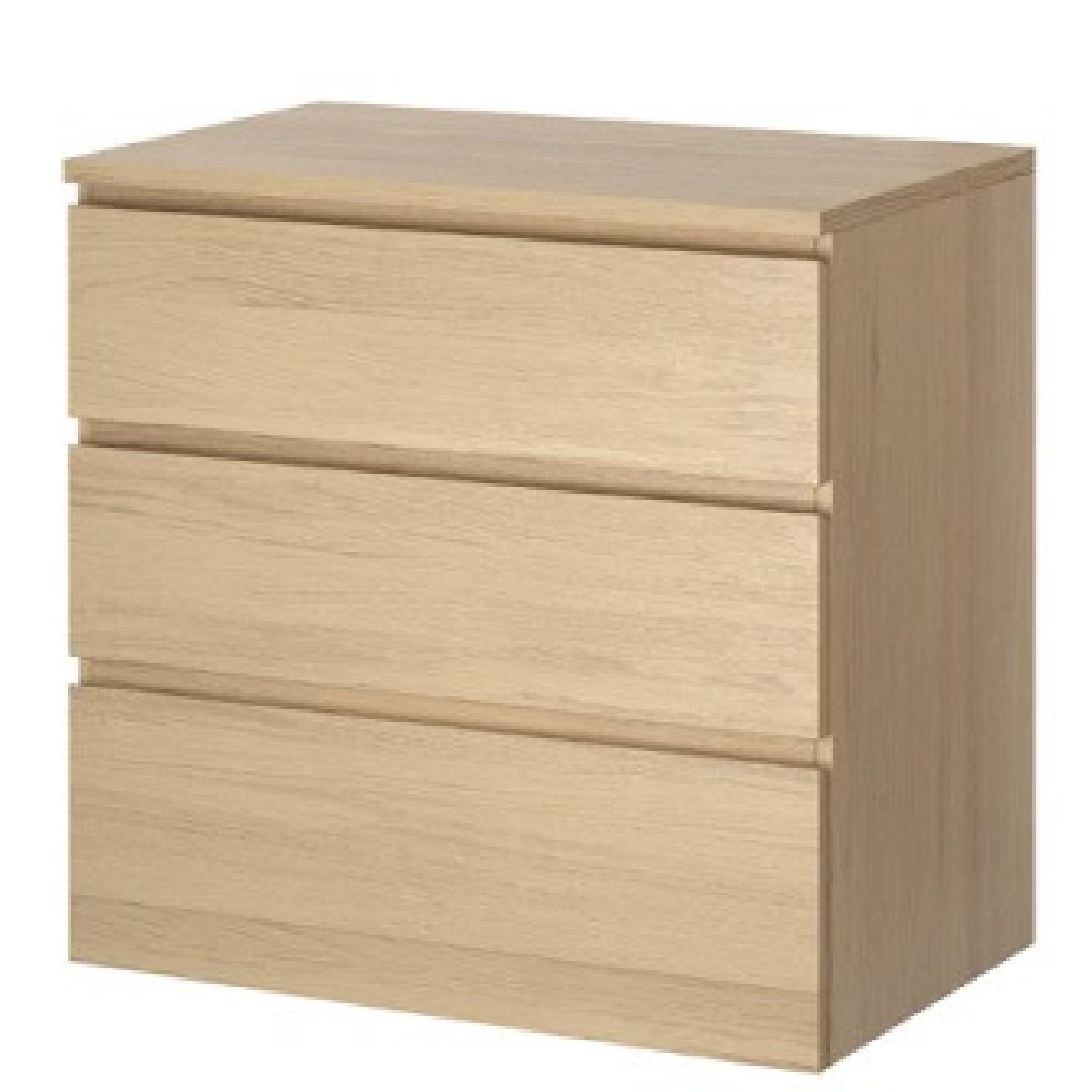 IKEA MALM Dark Brown Ash 3 Drawer Dresser - image-4