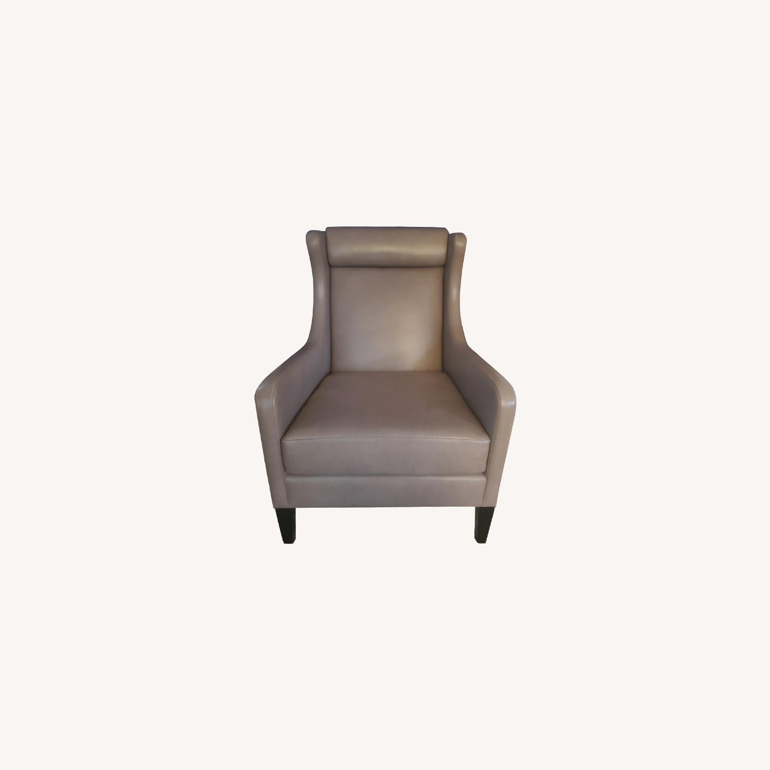 Genuine Leather Wingback Chair AptDeco
