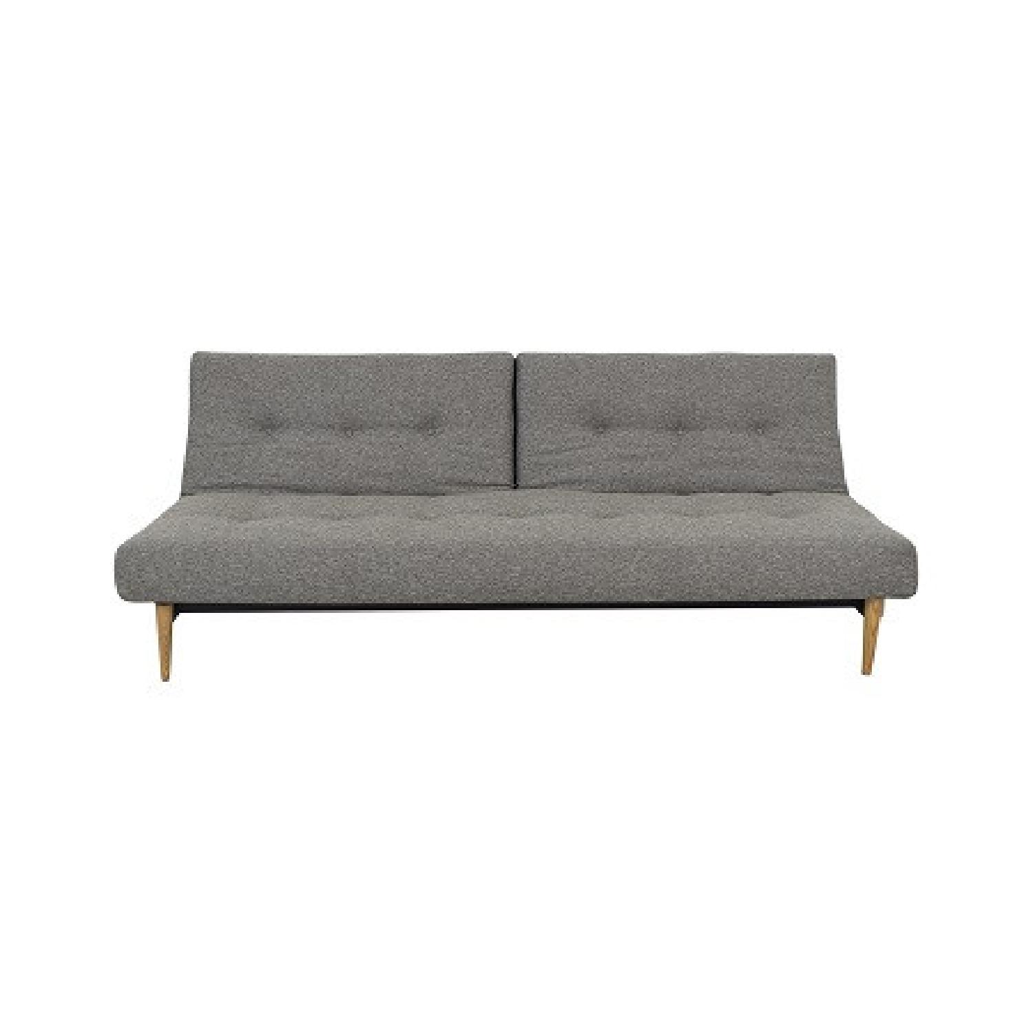 Blue West Elm Mid Century Modern Couch/Futon - image-5