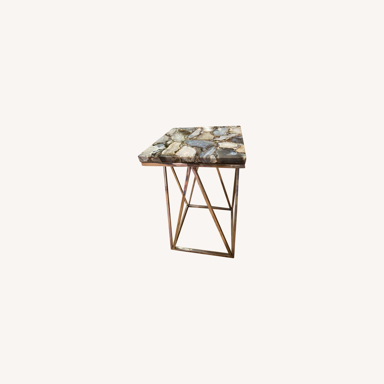 Marble Side Table With Metal Legs AptDeco