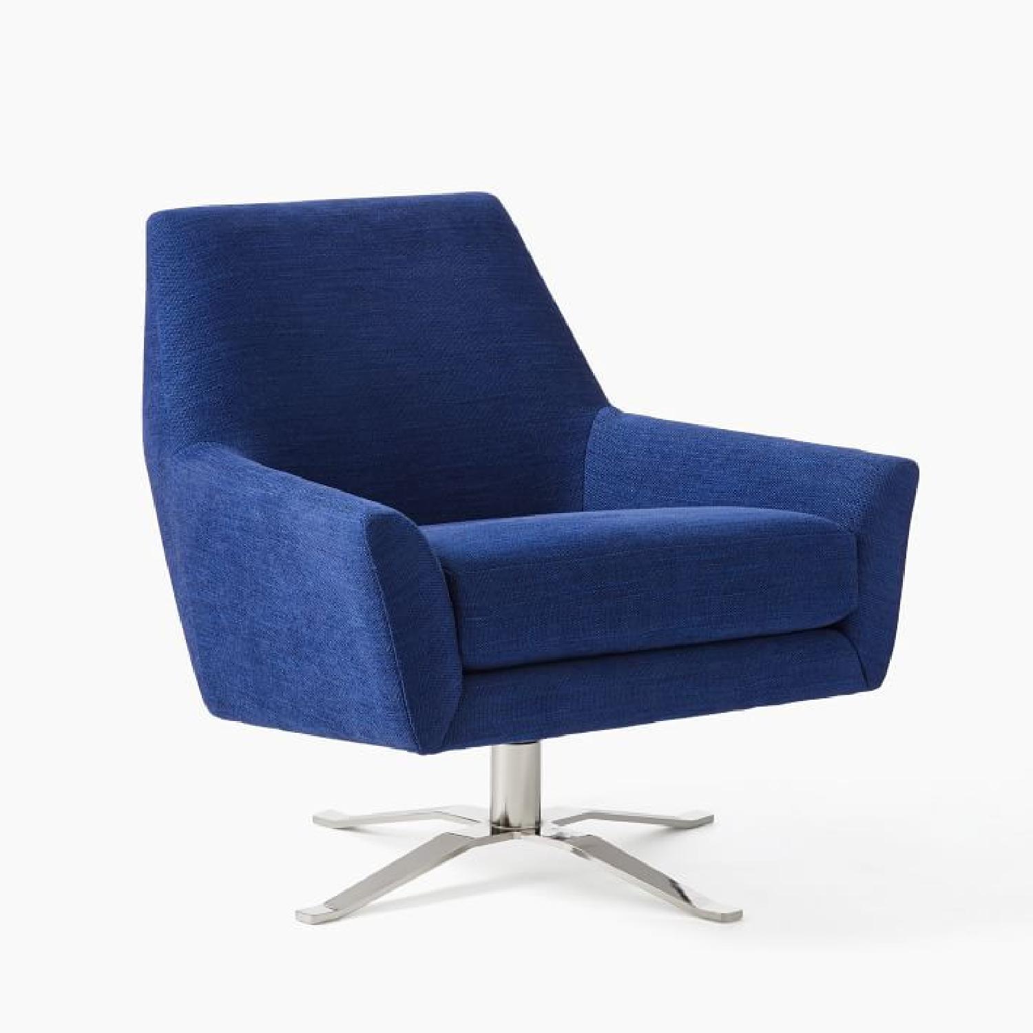 West Elm Teal Green Swivel Chair - image-5