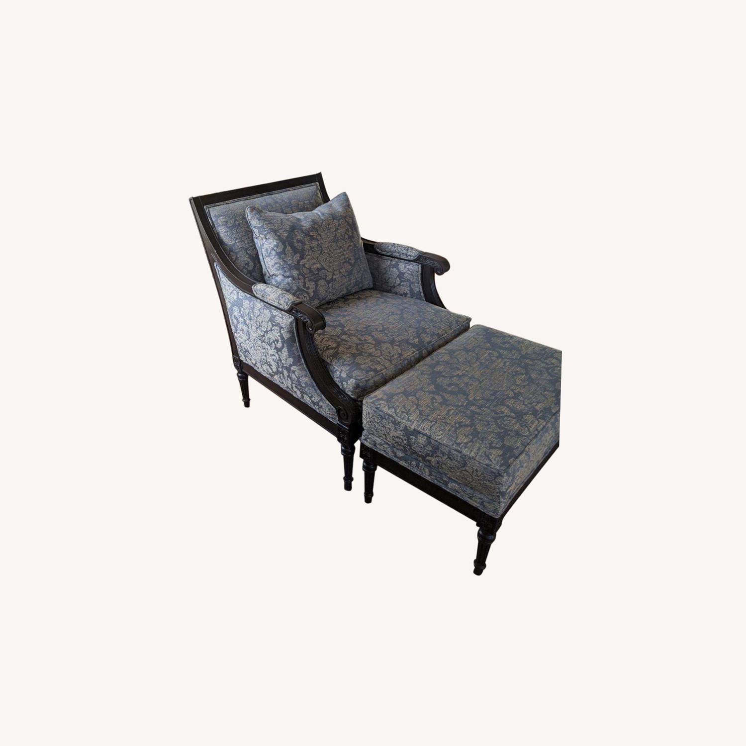 Ethan Allen Fairfax Chair and Ottoman - image-0