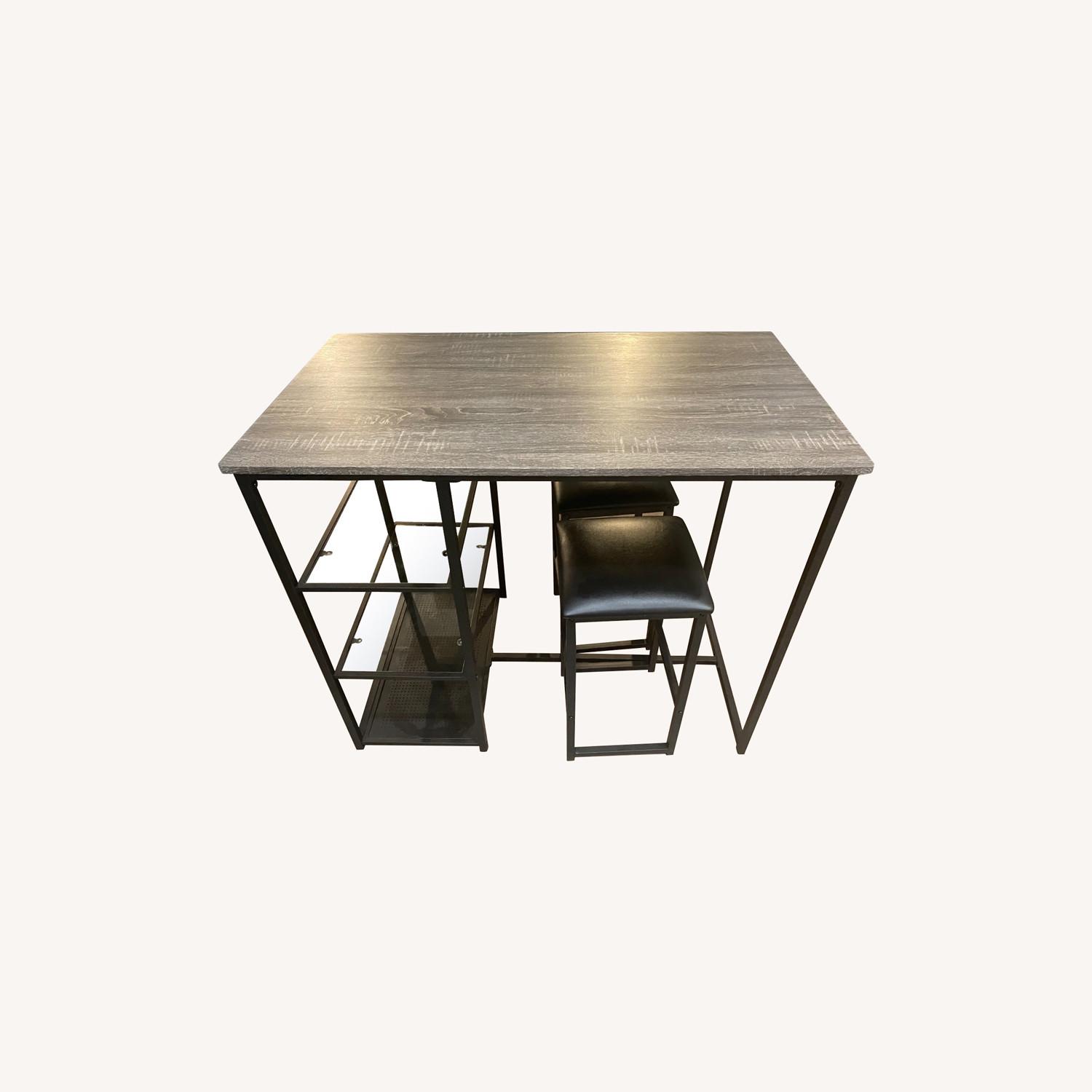 Wayfair Kitchen Island with Stools and Shelving AptDeco