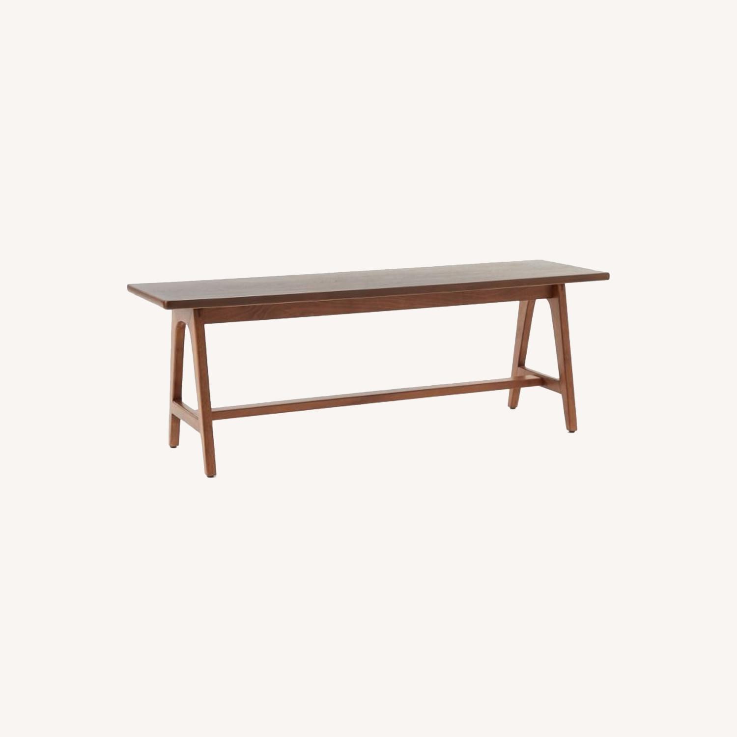 West Elm A-Frame Bench, Walnut - image-0