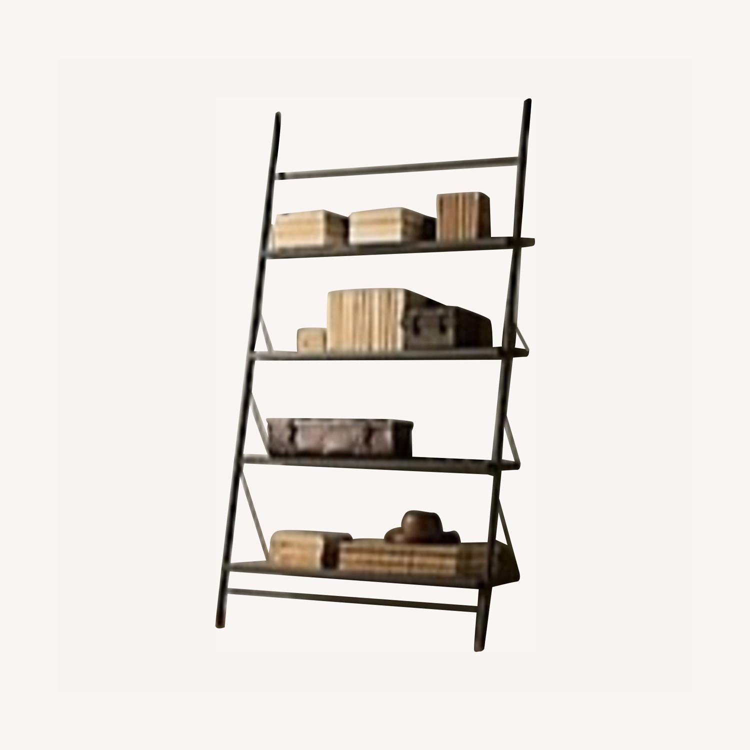 Restoration Hardware Reclaimed ELM & IRON Leaner Shelving - image-0