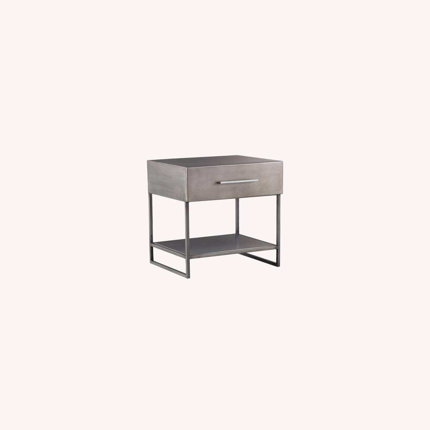 CB2 Proof Nightstand set of 2 Industrial metal AptDeco