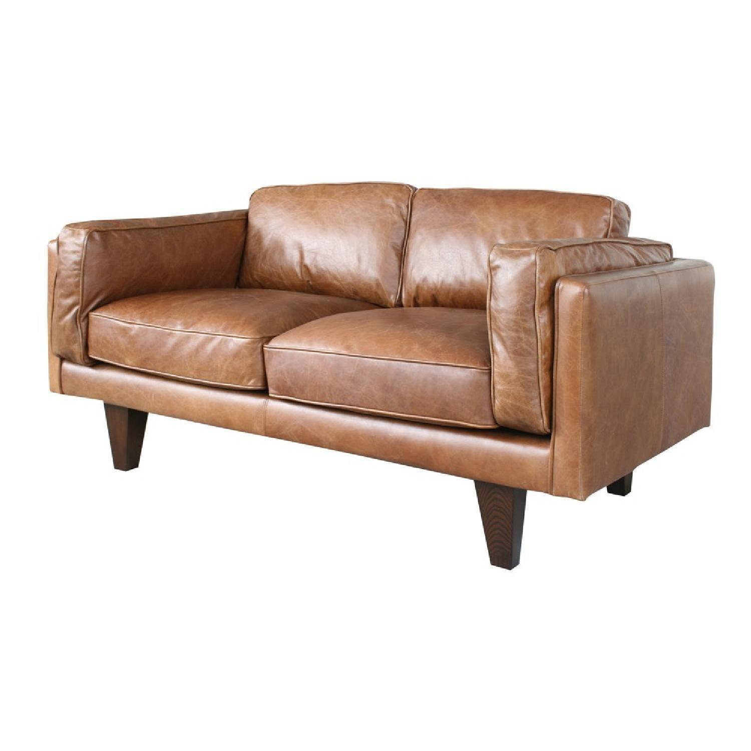 Indigo Furniture Brooklyn Brown Leather Sofa - image-5